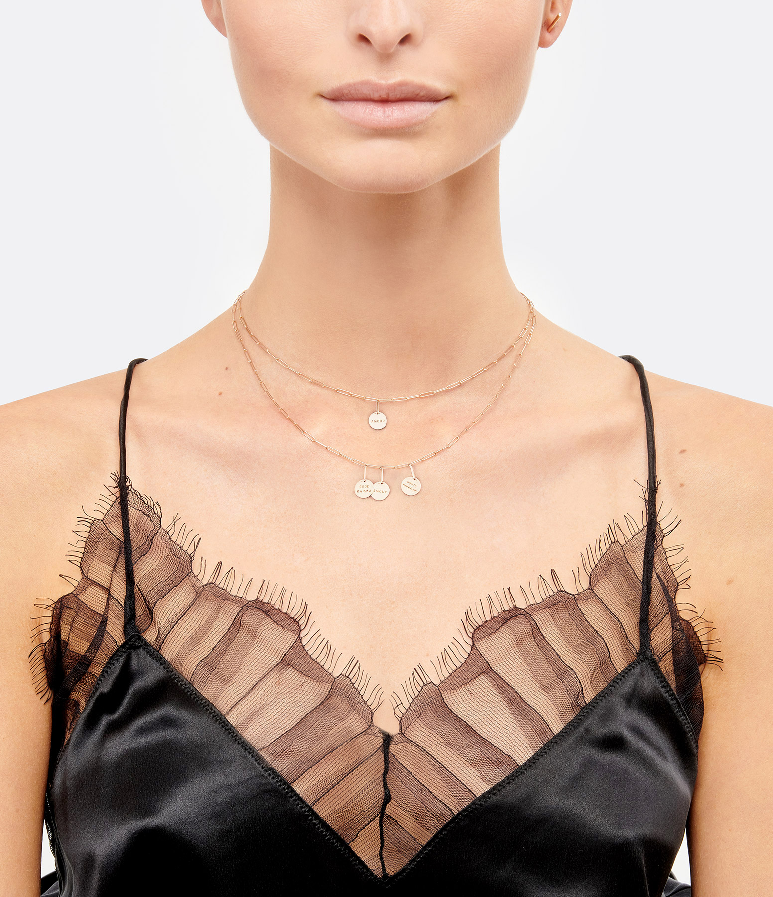Shaman Necklace with 3 Rose Gold Talismans