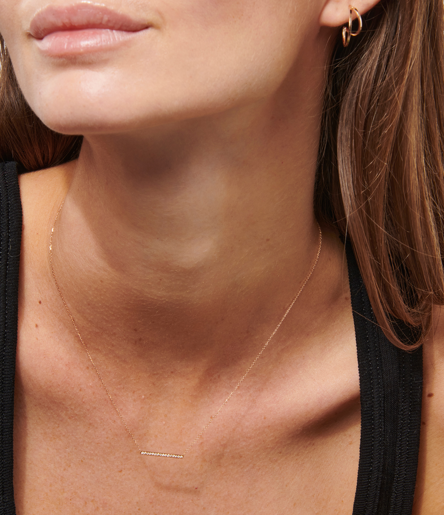 Medellin GM Diamond Necklace in Rose Gold