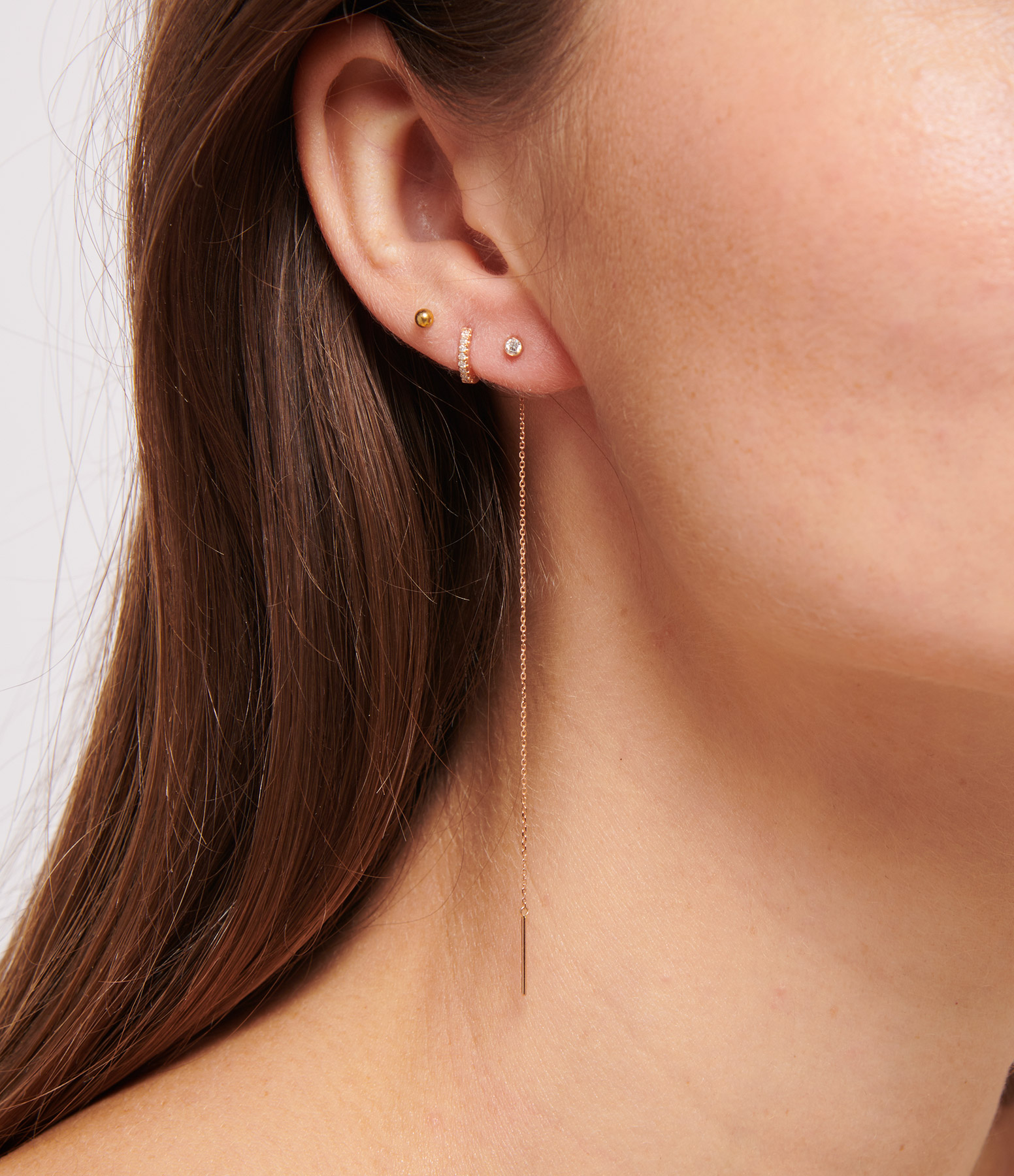 One Diamond Rose Gold Dangle Earring (sold individually)