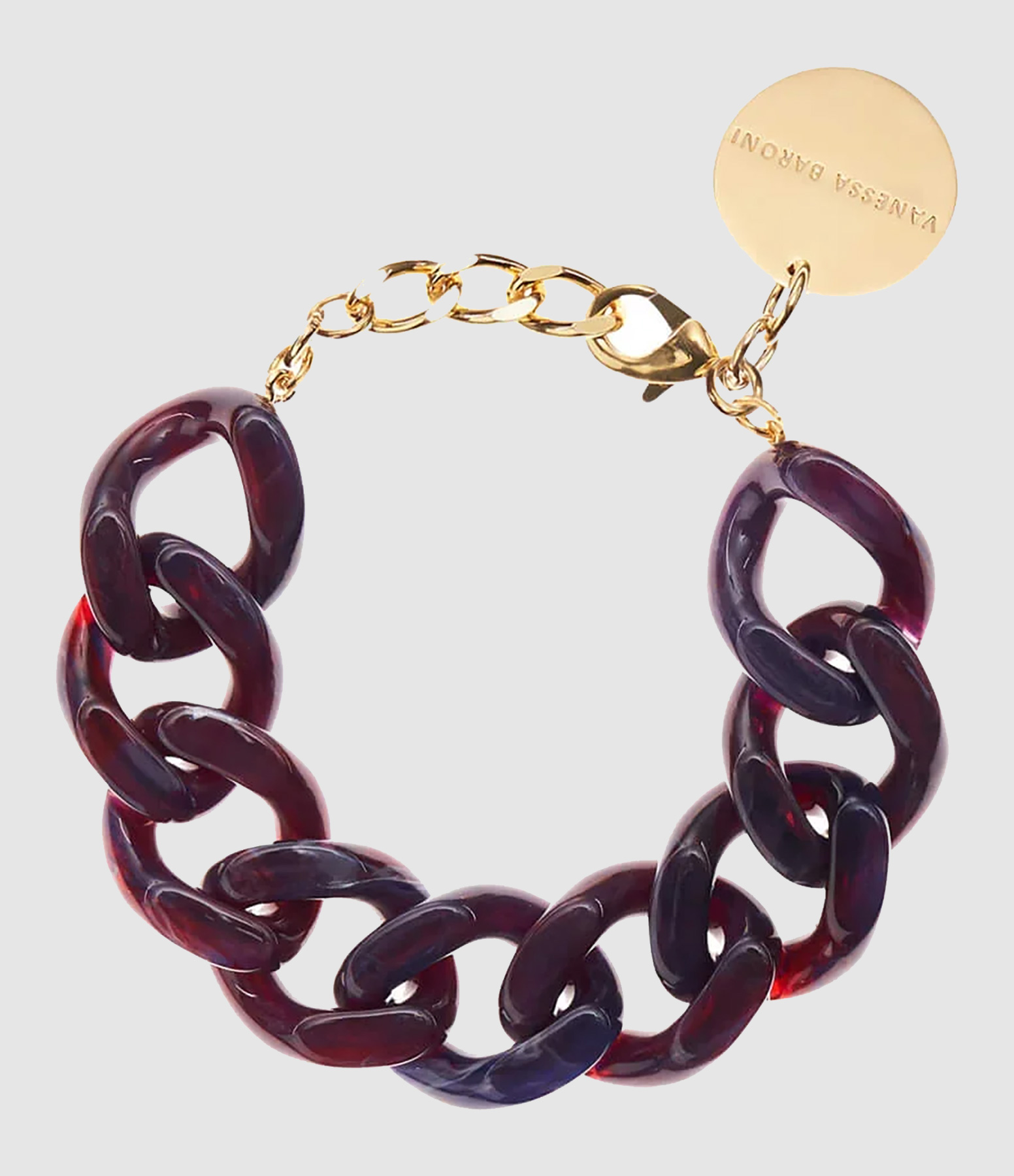 Aubergine Marble Flat Chain Bracelet