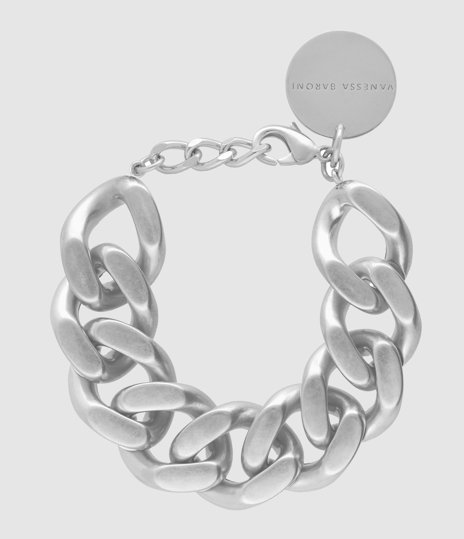 Vintage Silver Flat Chain Bracelet