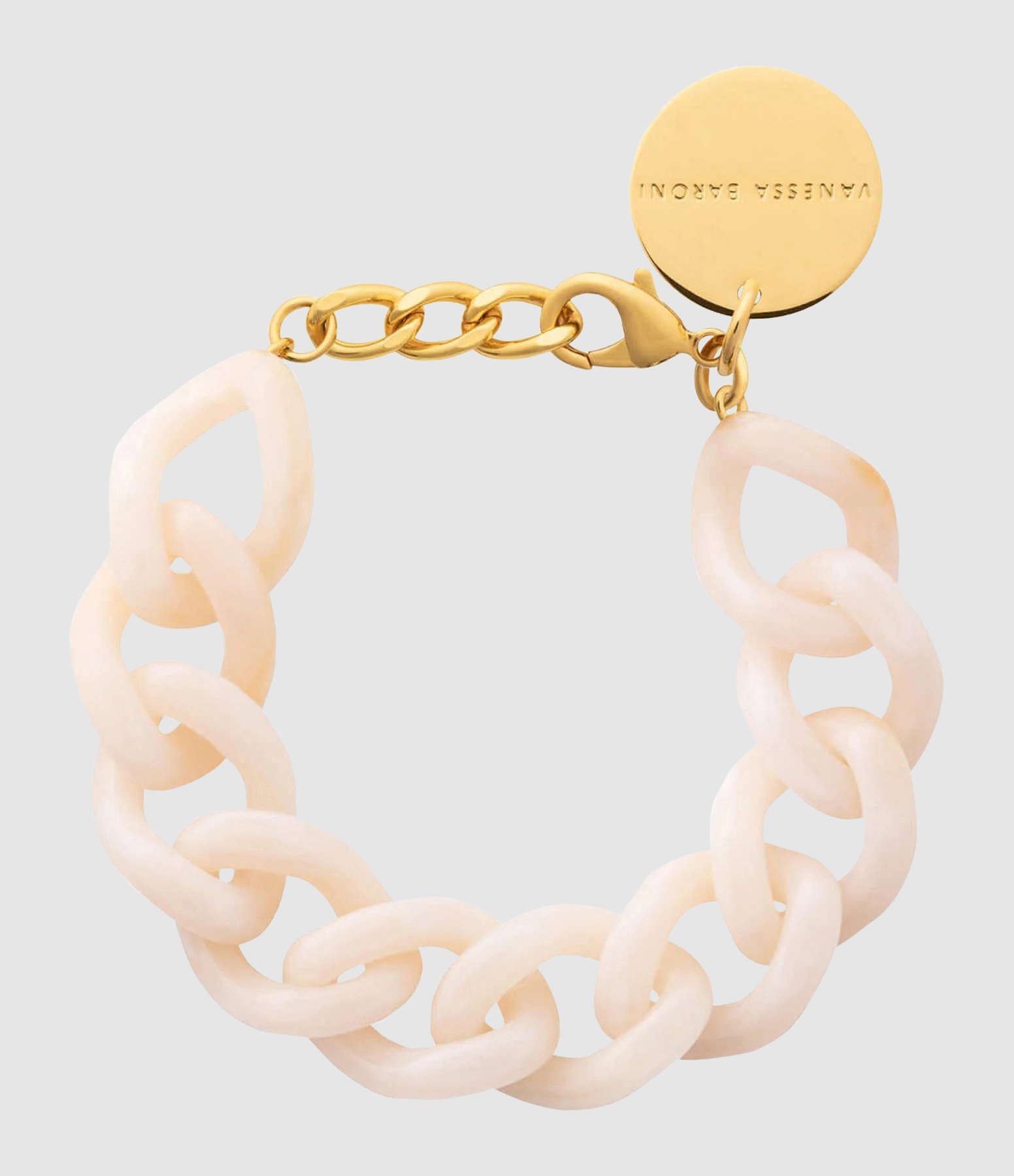 Mini Flat Chain Latte Marble Bracelet
