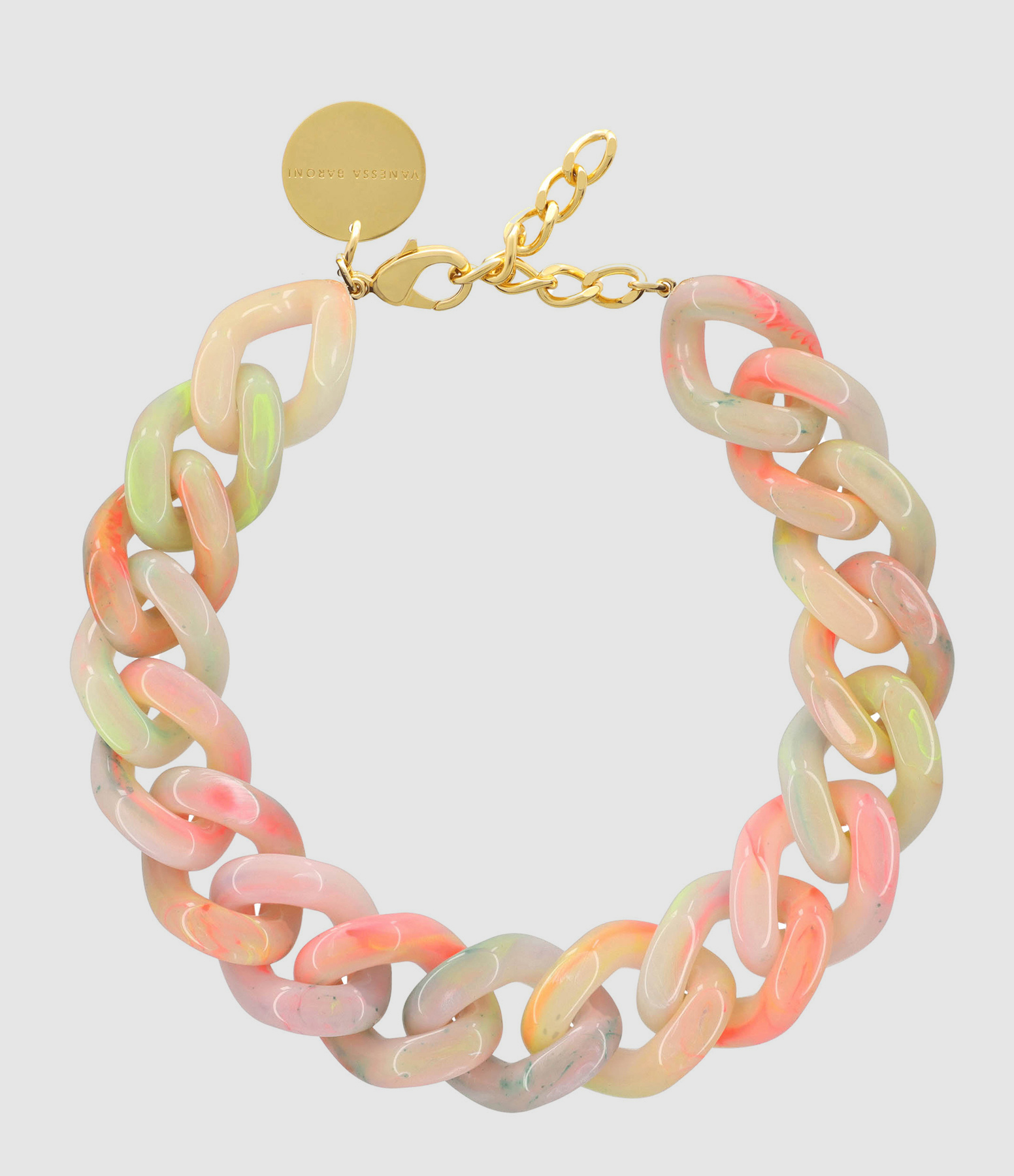 Big Flat Neon Rainbow Necklace
