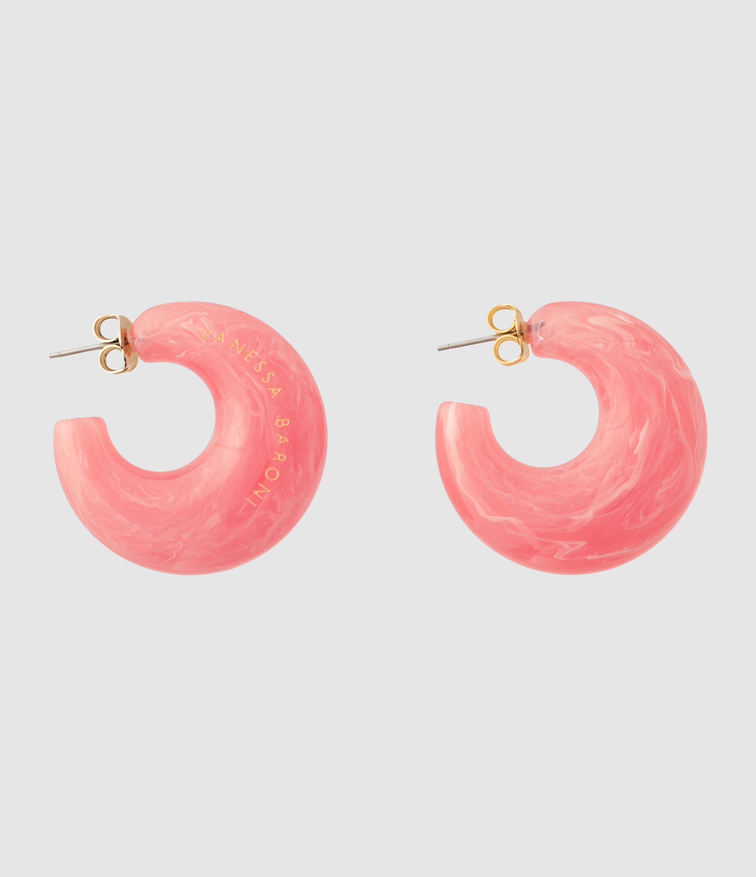Moon Watermelon Marble Earrings