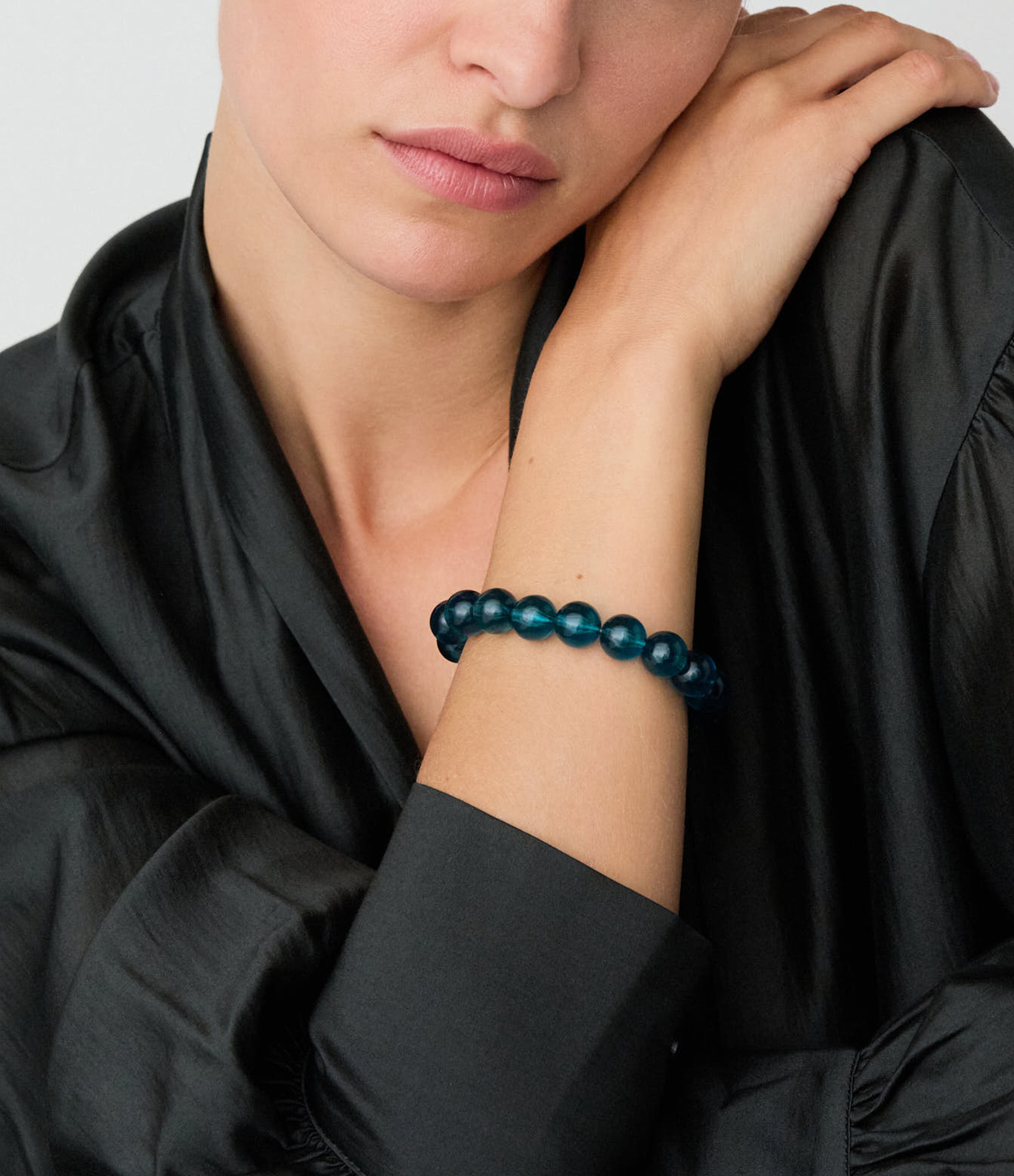 Mini Beads Flex Clear Teal Bracelet