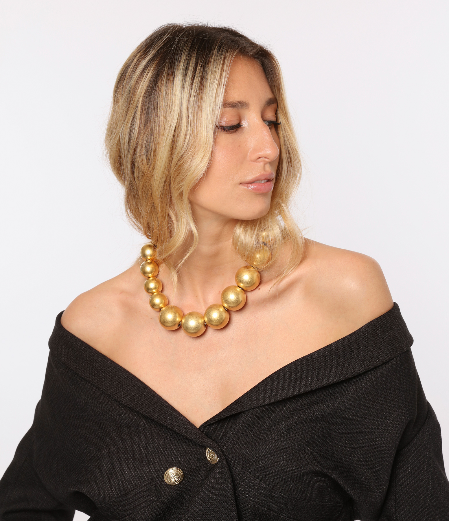 Vintage Gold Bead Necklace