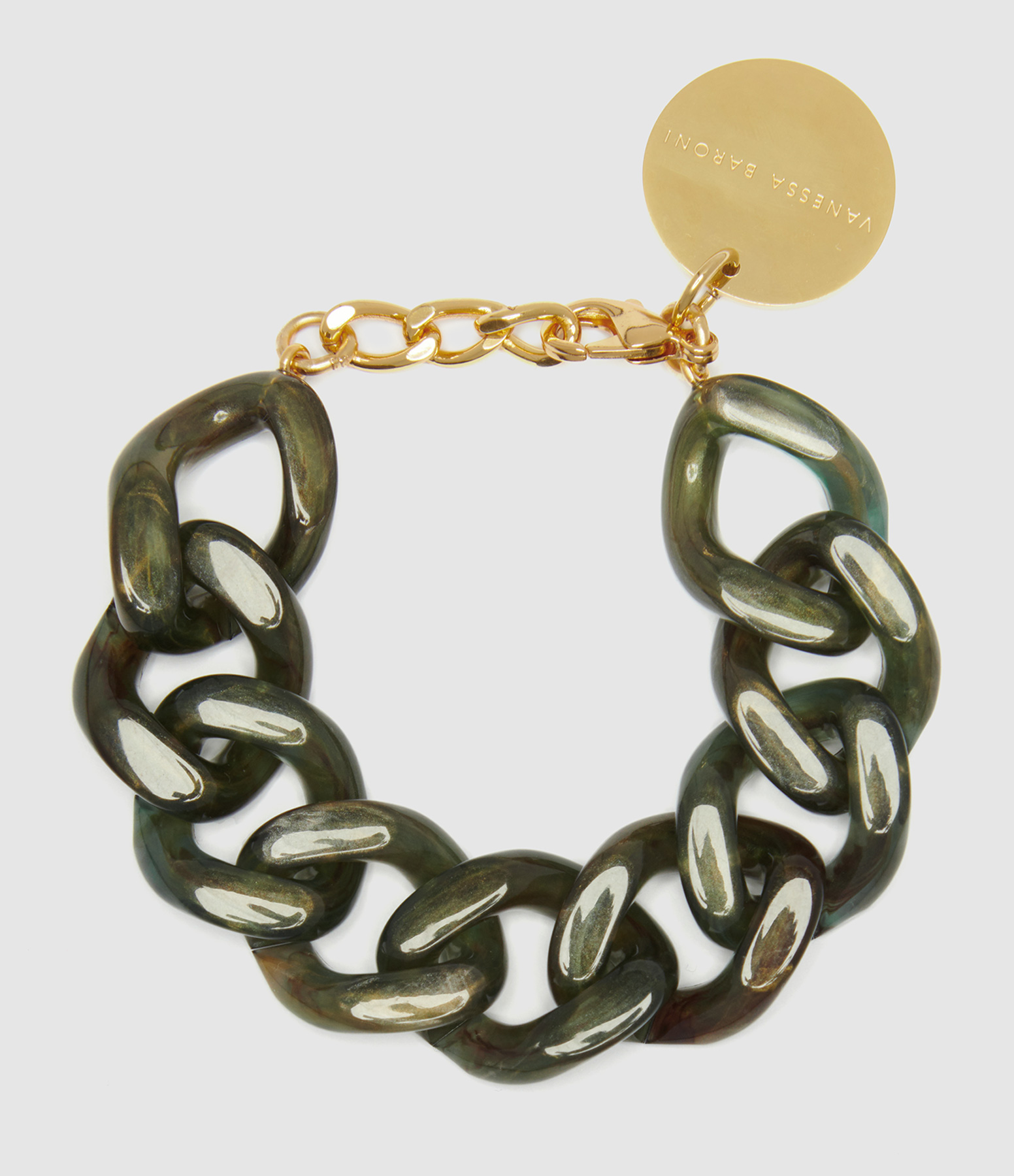 Olive Marble Flat Chain Bracelet, a Lulli exclusive