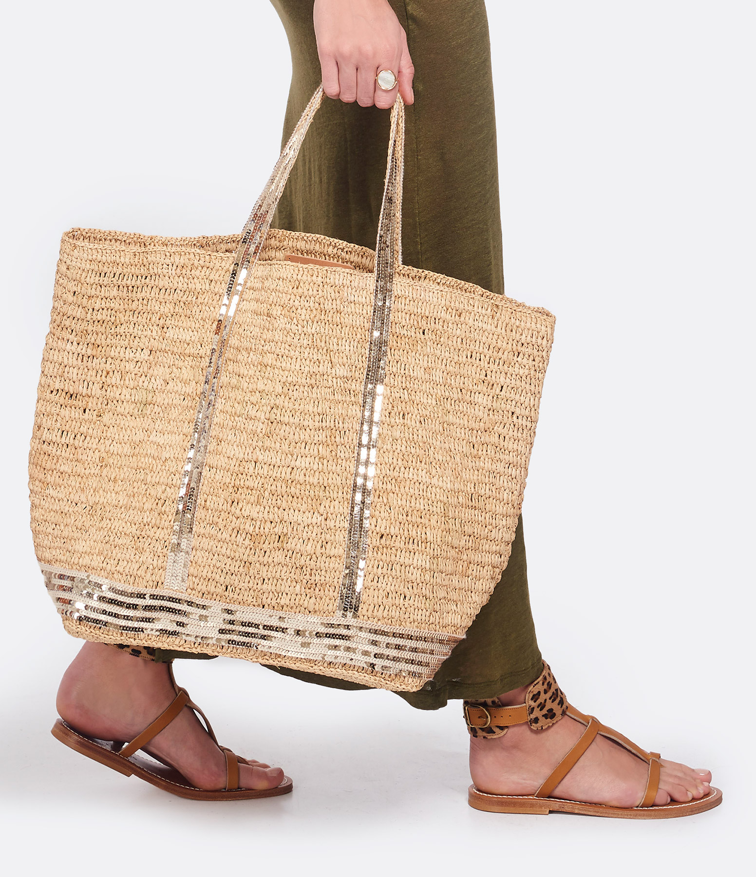 Gold Raphia XL Tote Bag