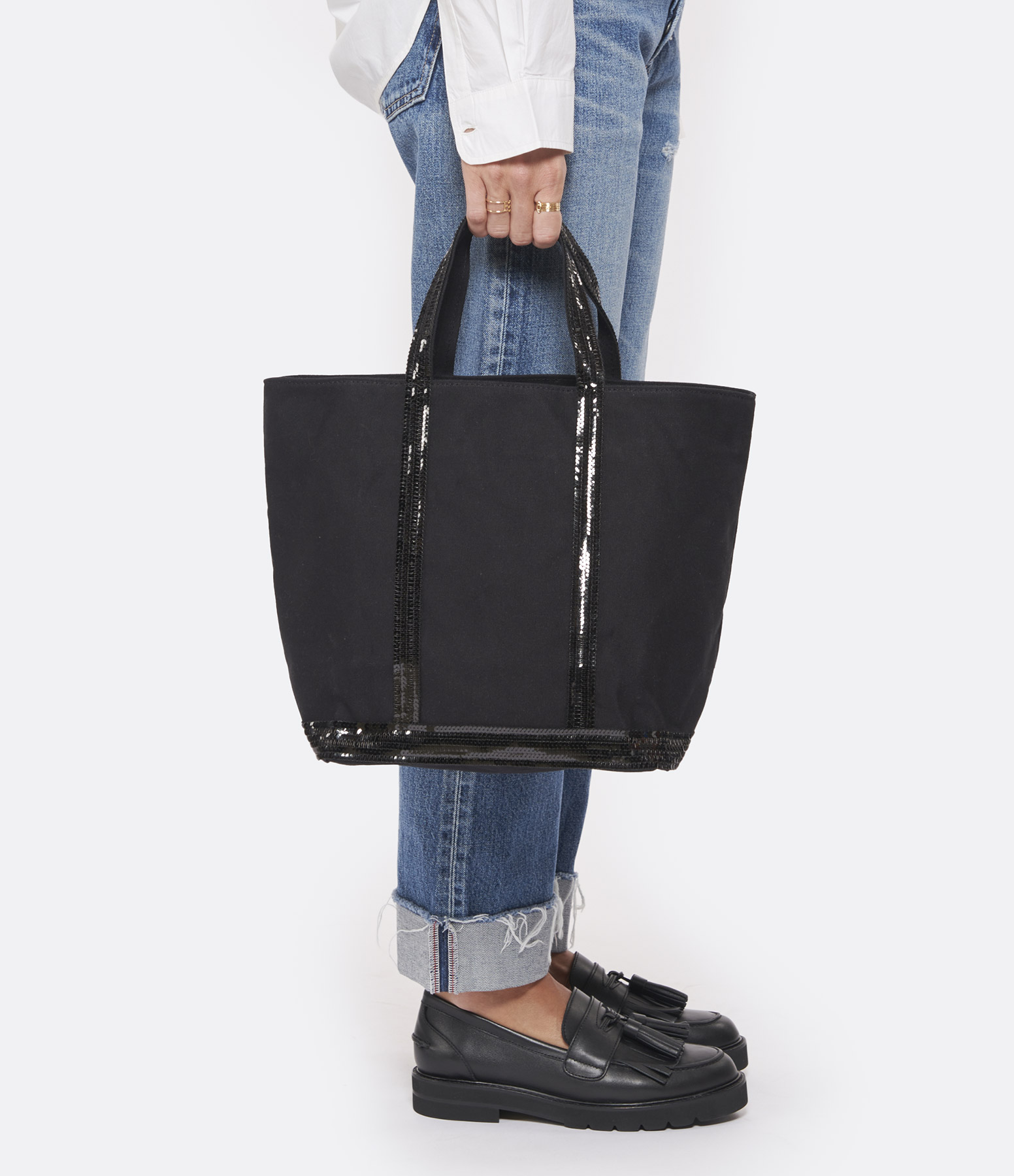 Black Canvas Tote Bag (M)