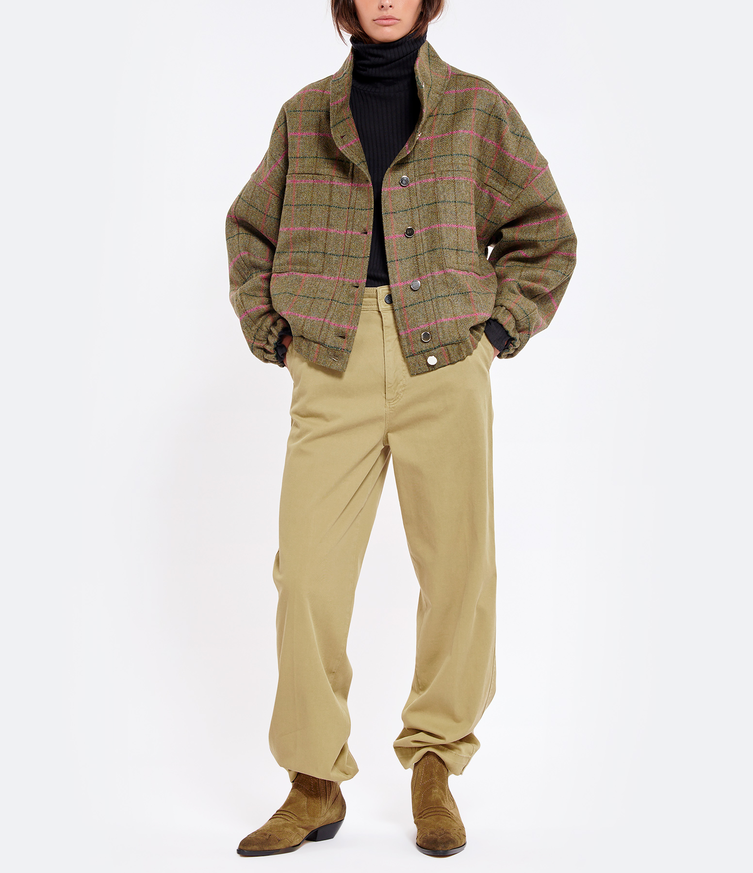 Silver Beige Mastic Cotton Trousers