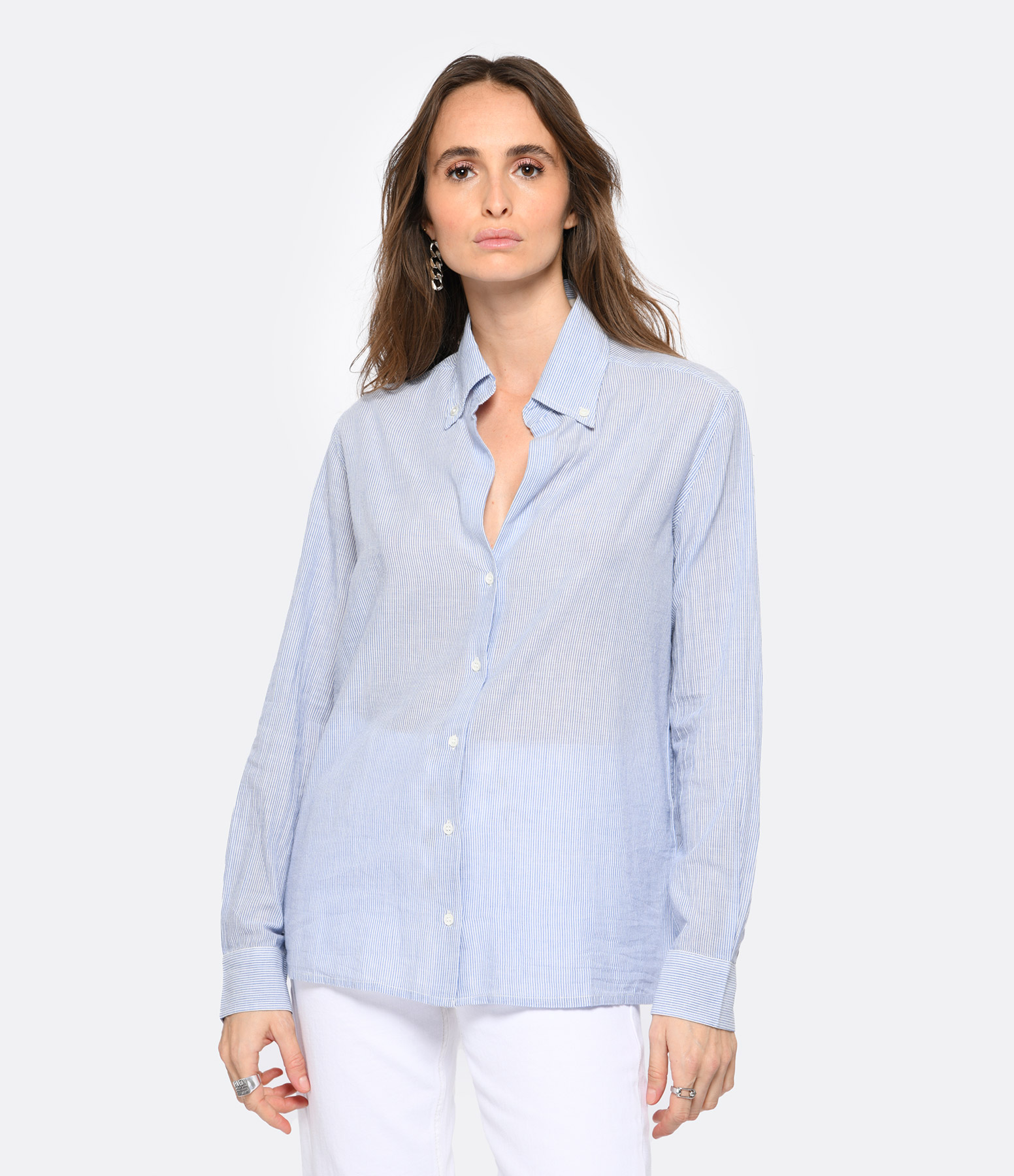 Druyat White and Blue Shirt