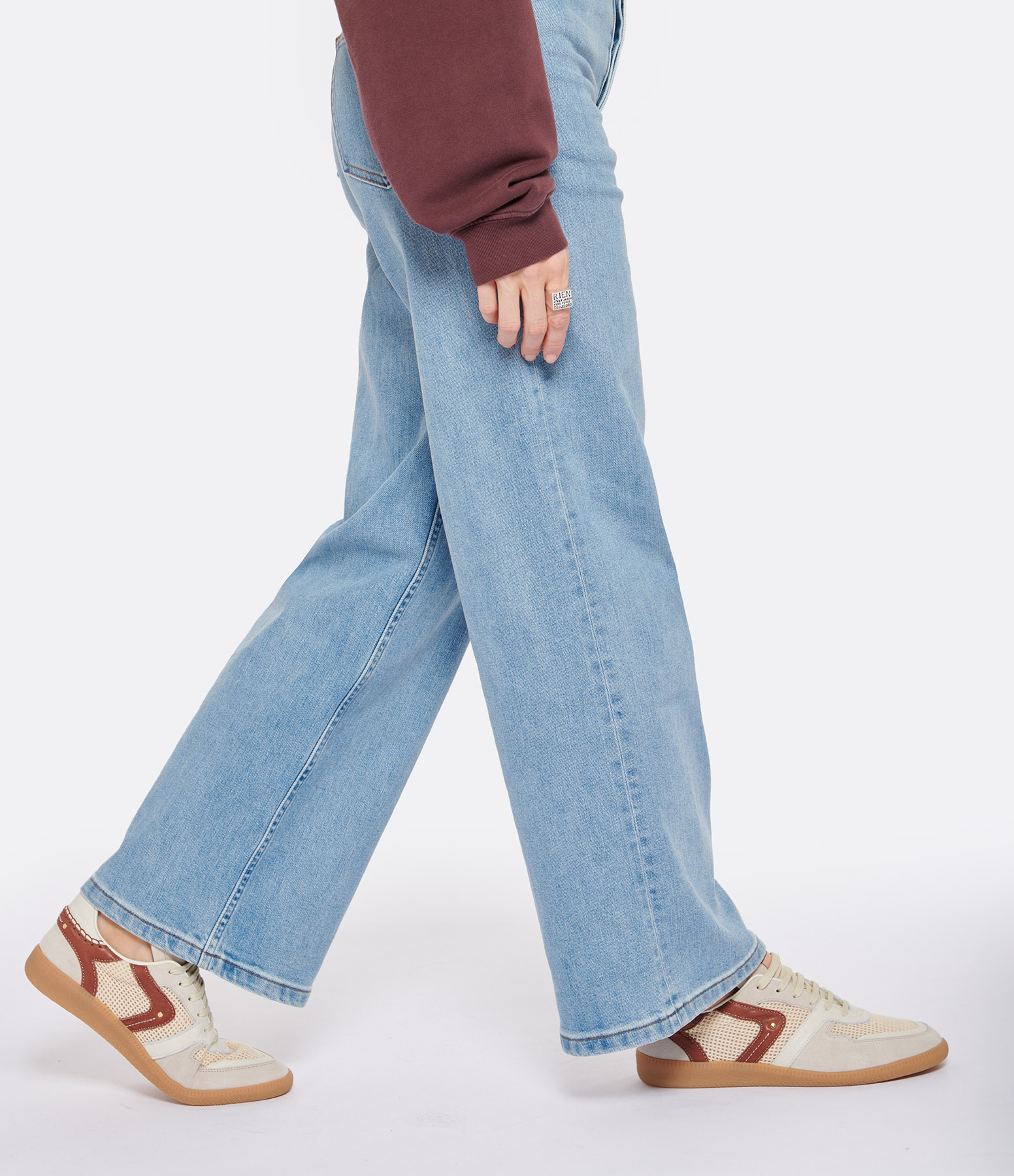 Farrah Ecru Cotton Trainers