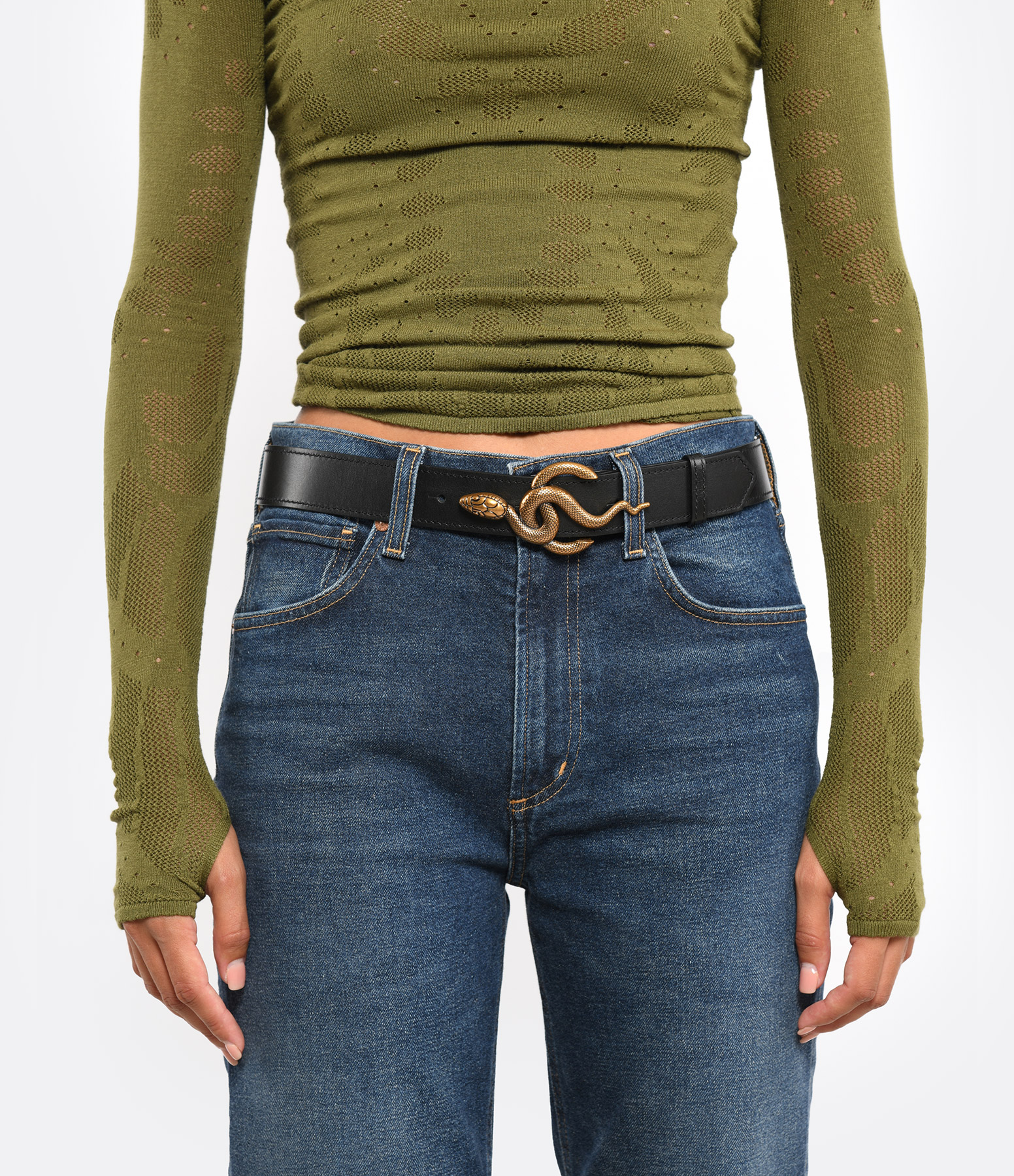 Cleo 35 Black Leather Belt