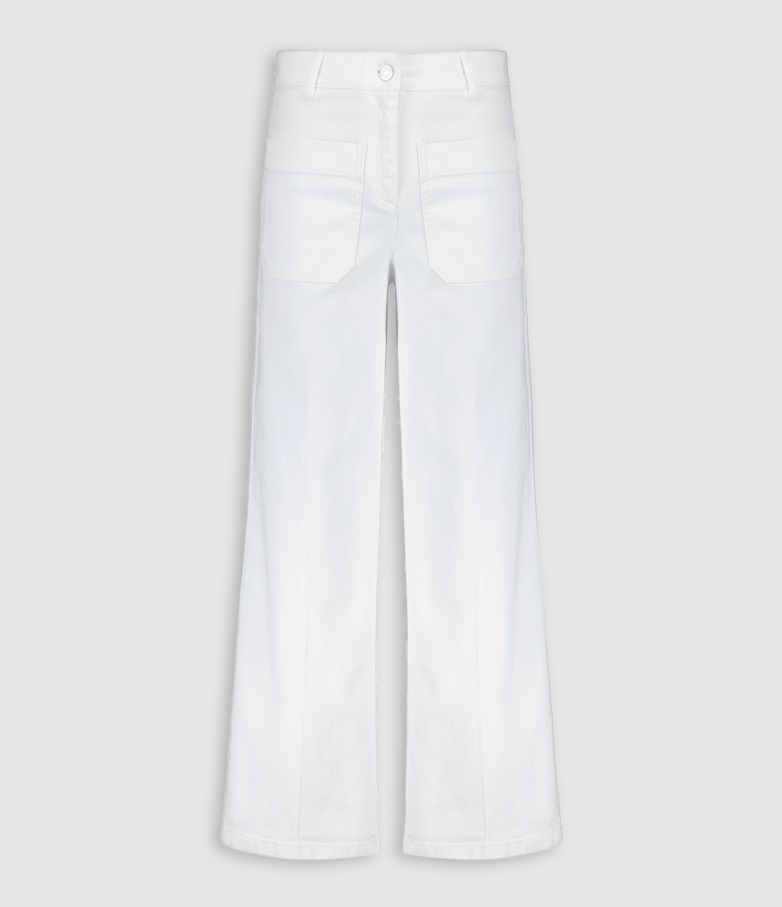 Helias White Cotton Trousers