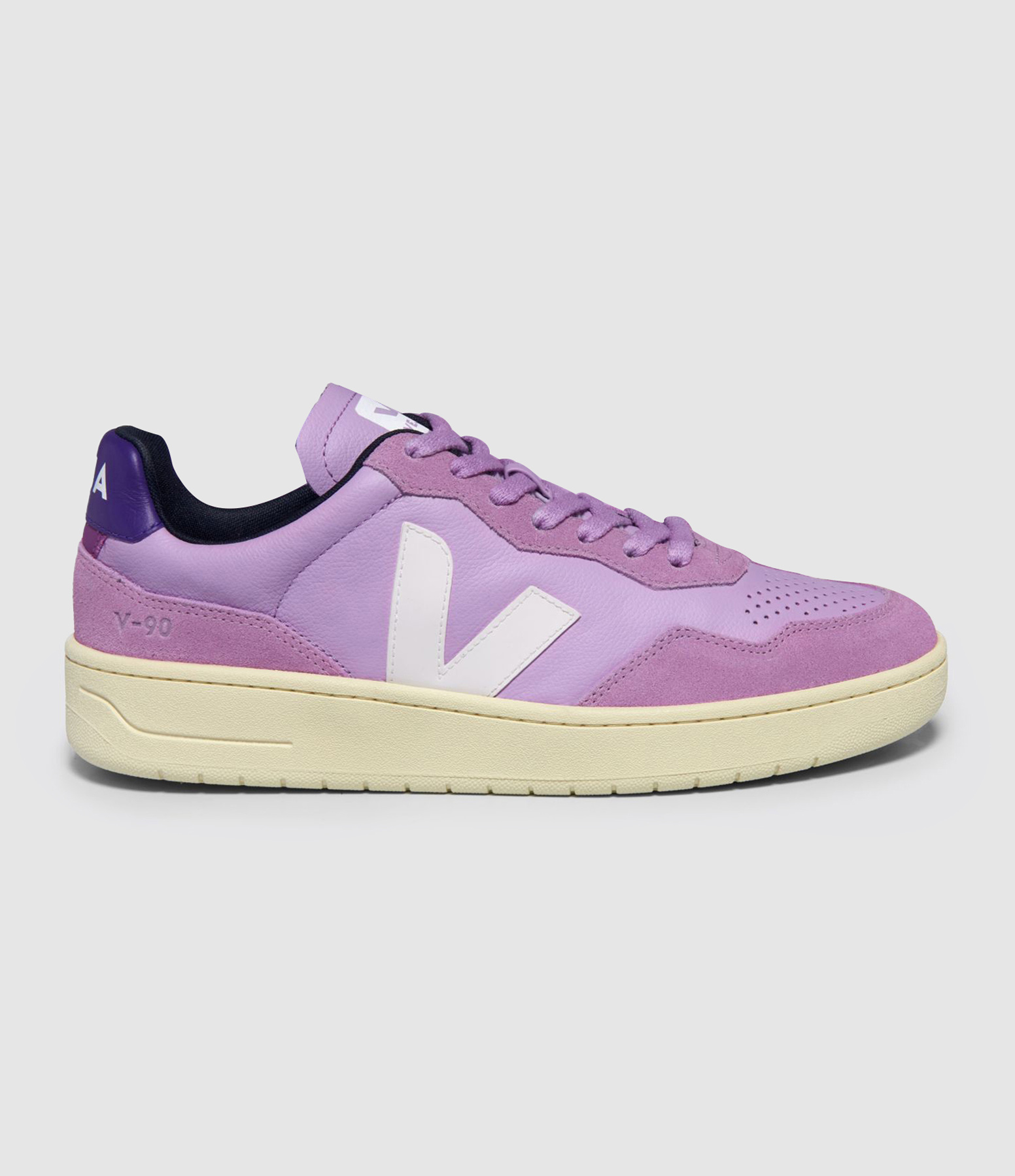 V-90 Leather Trainers in Orchid White