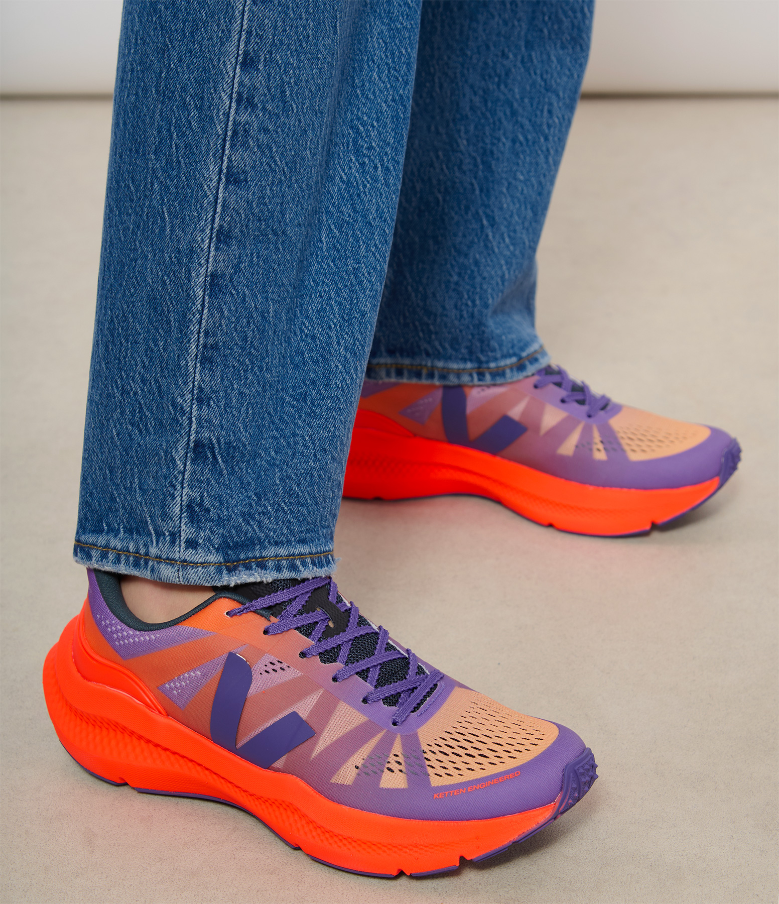 Condor Gradient Purple and Neon Orange Trainers