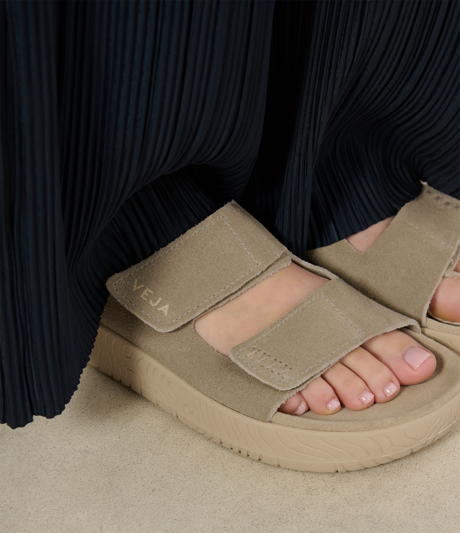 Etna Mules in Taupe and Almond