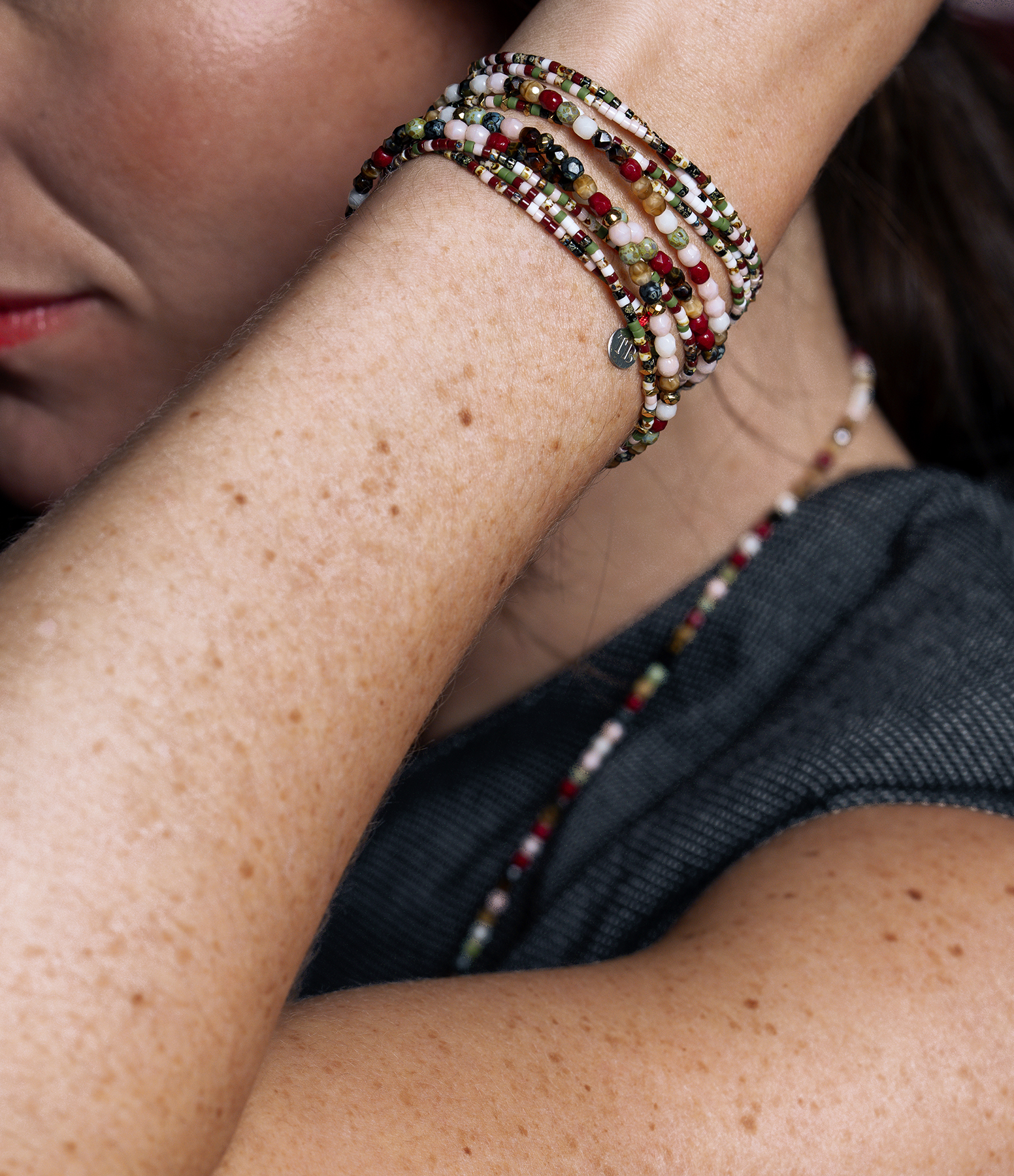 Vendôme 24 Multicoloured 3-strand Necklace and Bracelet, 49cm