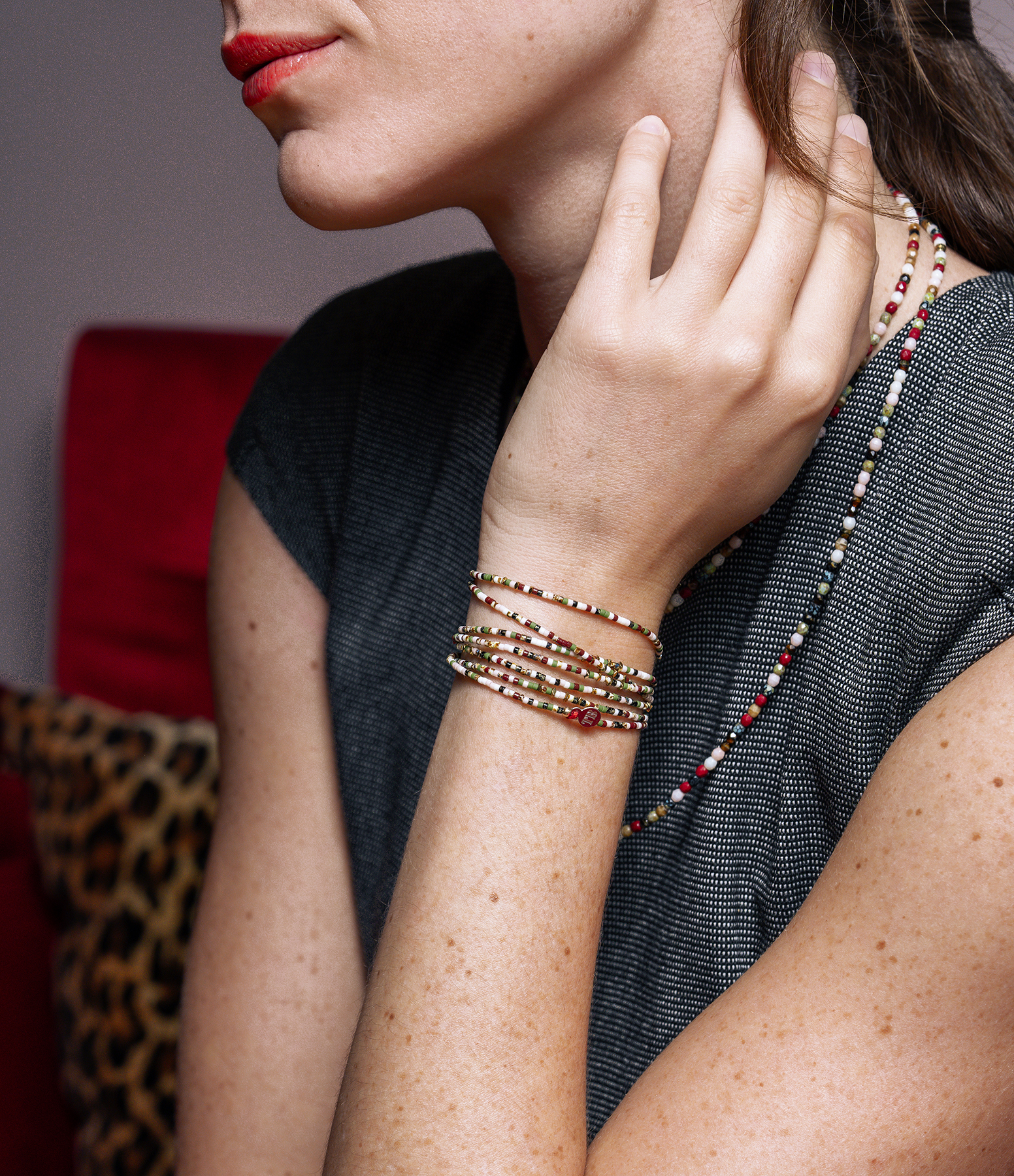 Vendôme Slim 24 Multicoloured 6-strand Necklace and Bracelet, 103cm