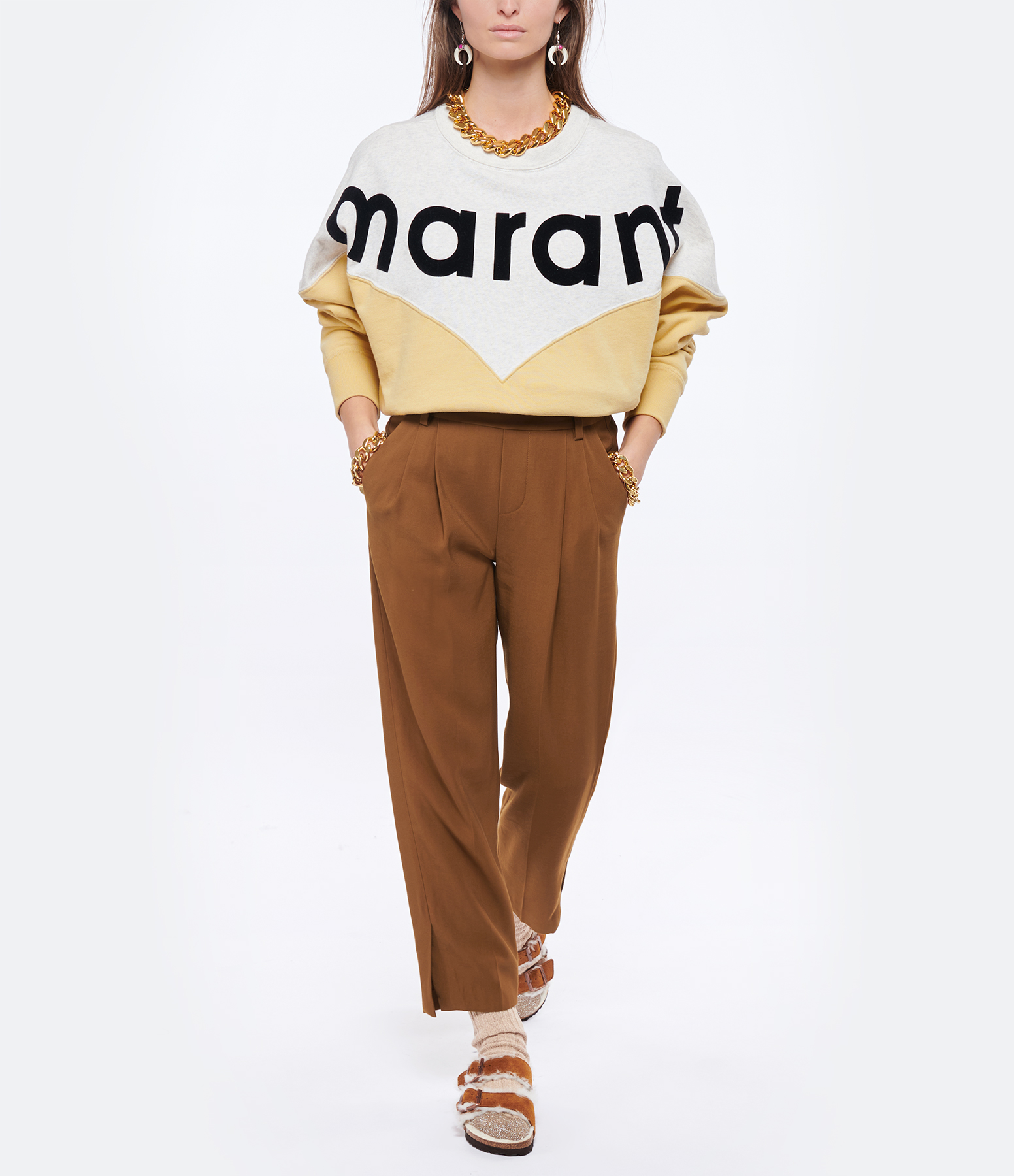 Dark Vicuna Wide-Leg Trousers