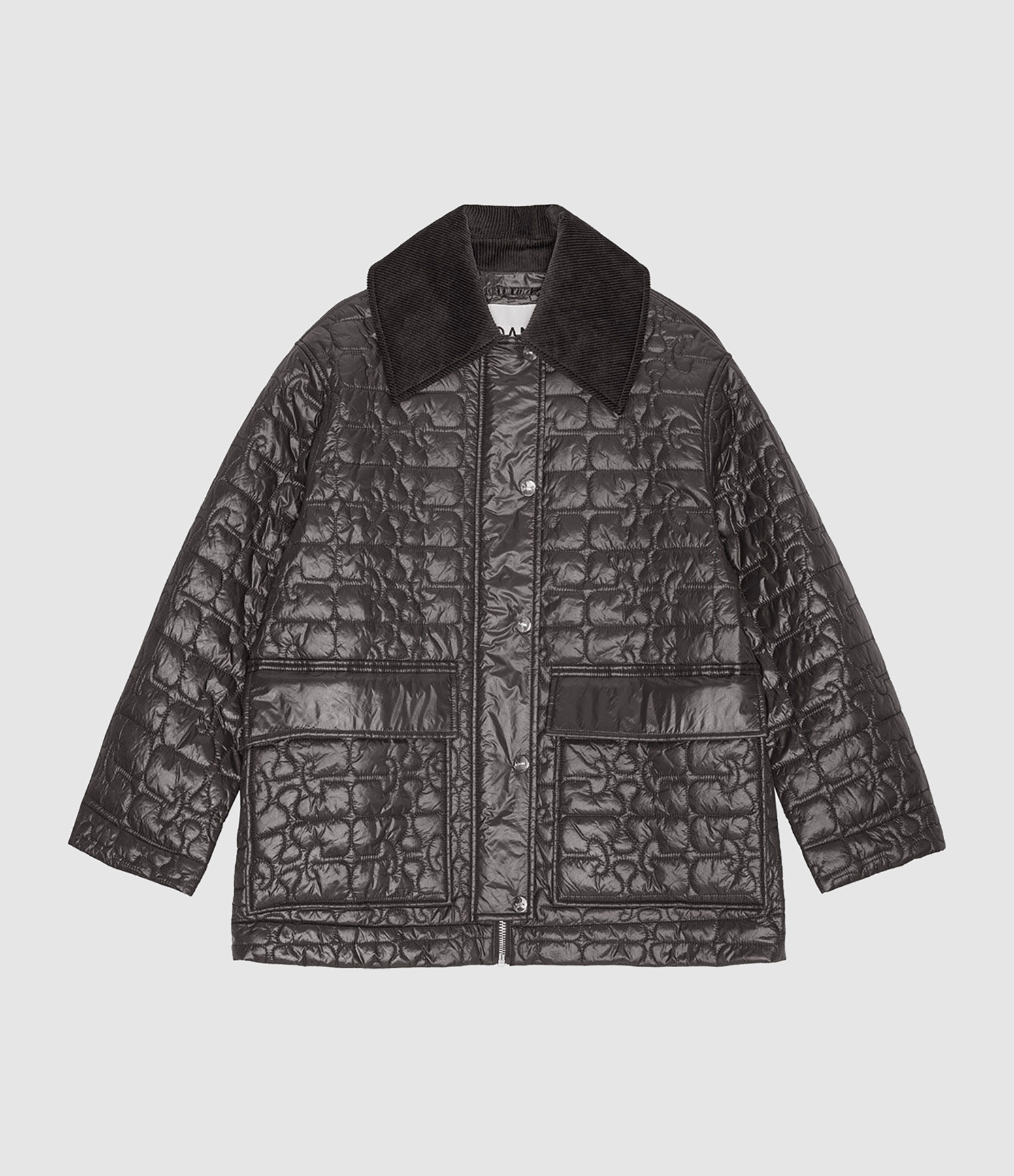 Phantom Midi Shiny Quilt Jacket