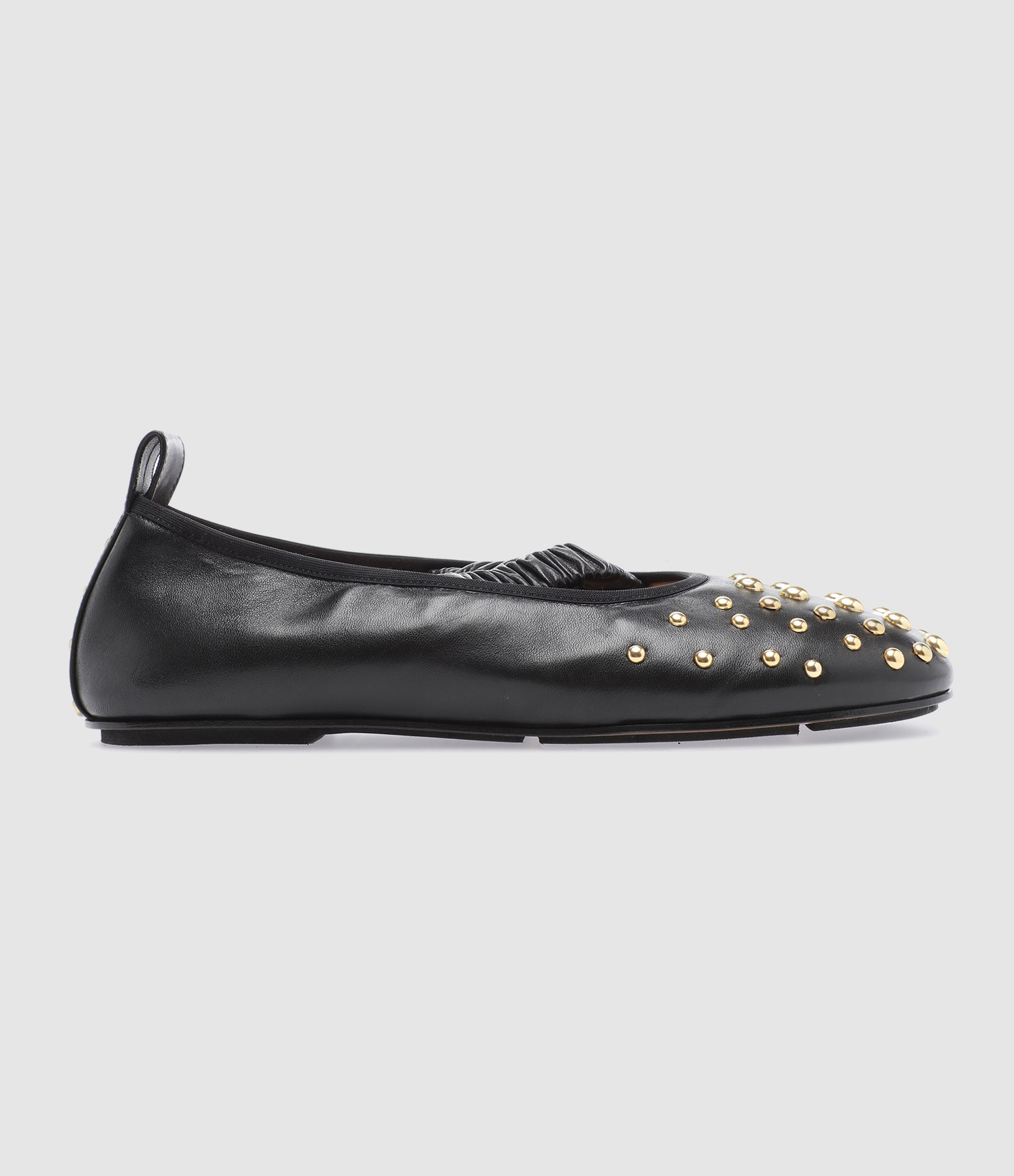 June Ballerina Studded Black Ballet Flats