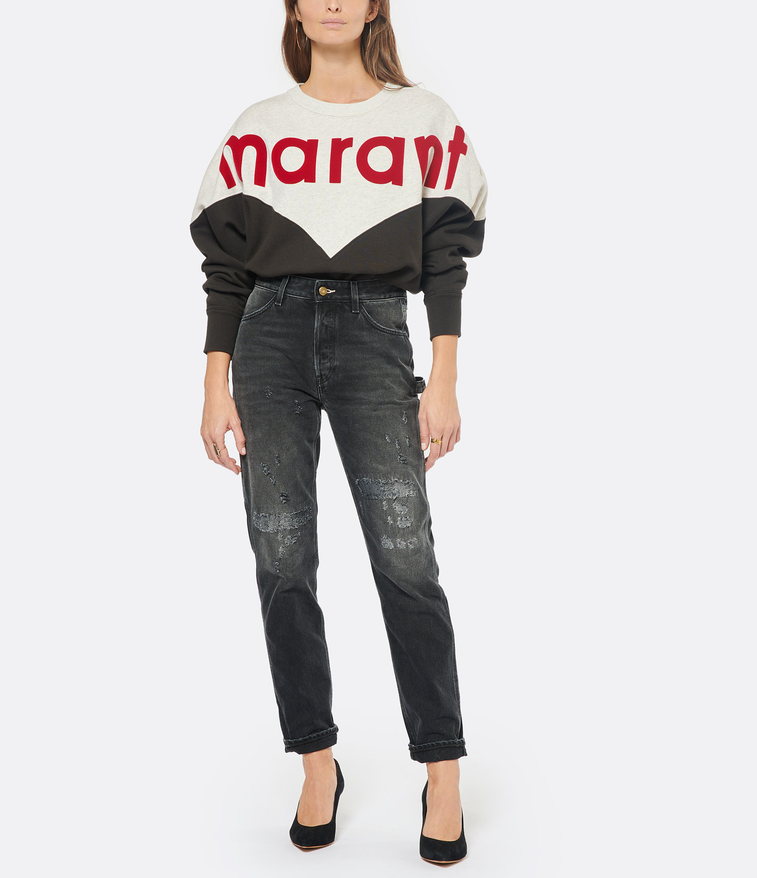 Jean Farmer Cropped Fit Regular Waist Black Denim