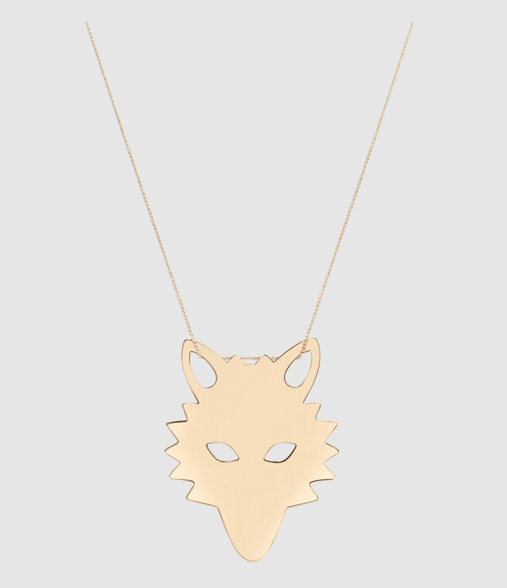 Jumbo Wolf Necklace in Rose Gold