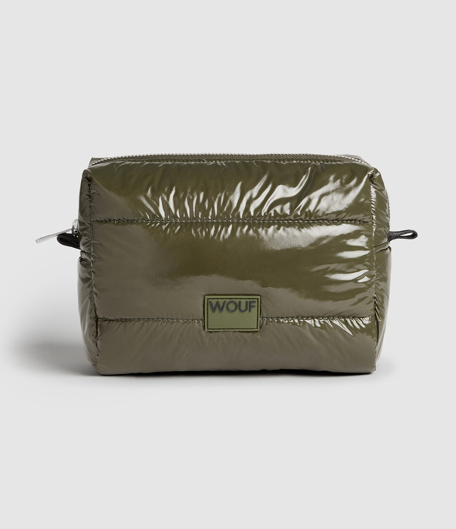 Rectangular Glossy Khaki Toiletry Bag