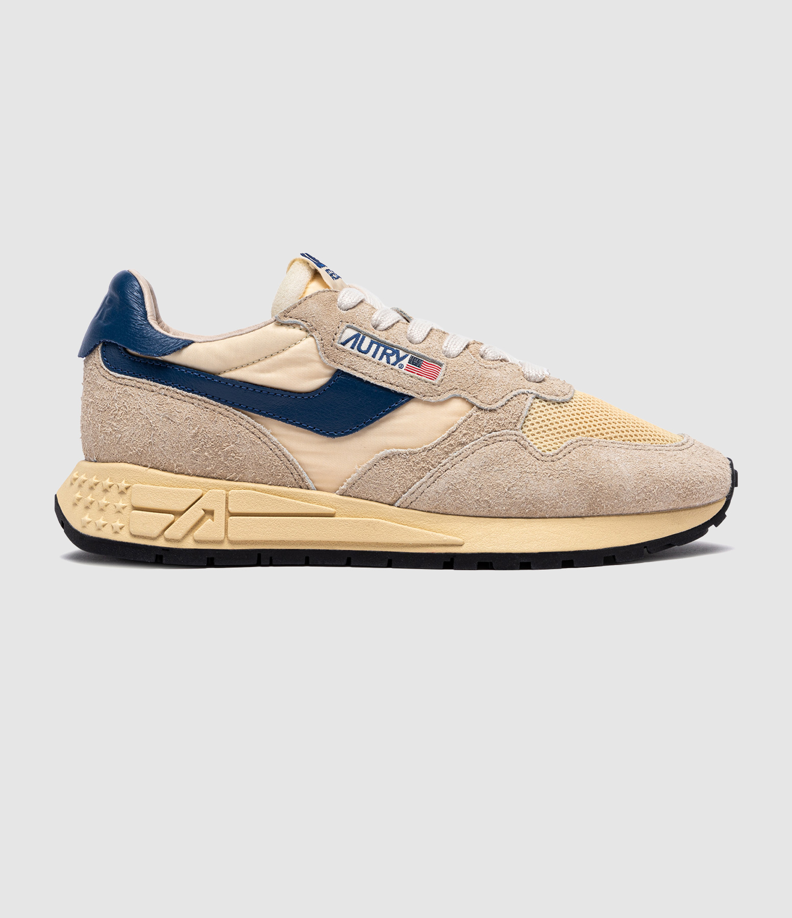 Men’s Reelwind Low Suede Net Ecru Ensblue Trainers