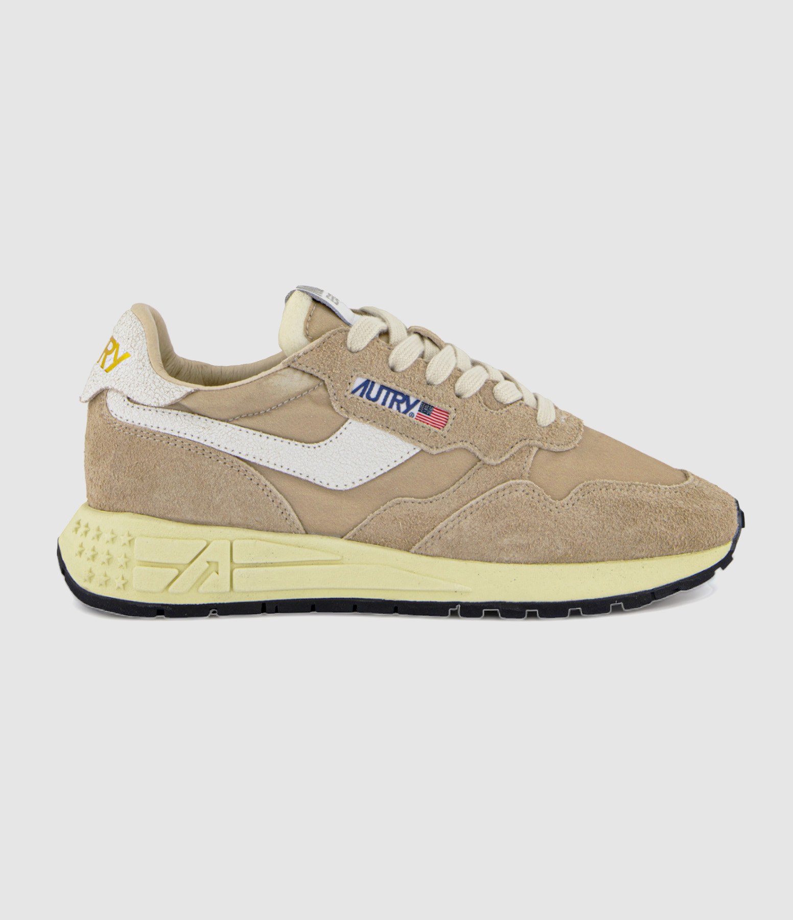 Reelwind Suede and Nylon Trainers in Beige