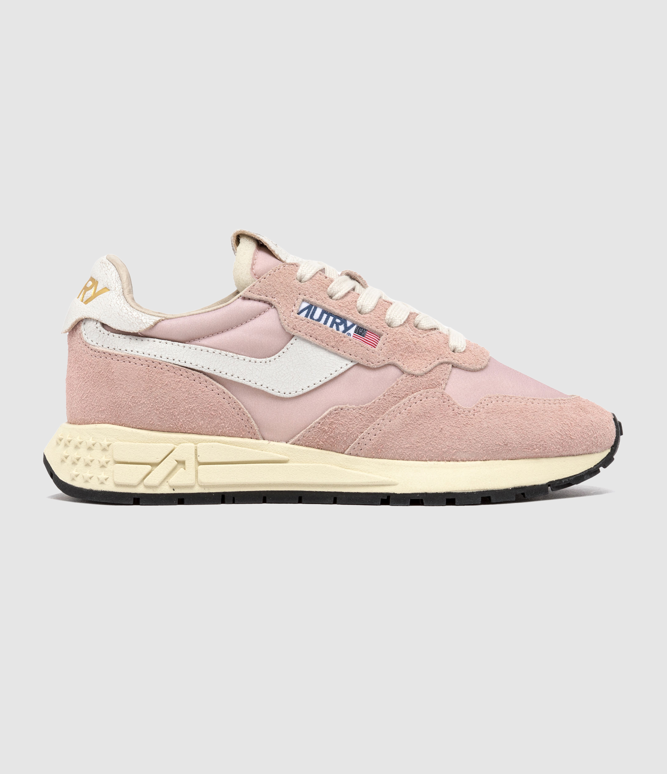 Reelwind Suede and Nylon Trainers in Powder Pink