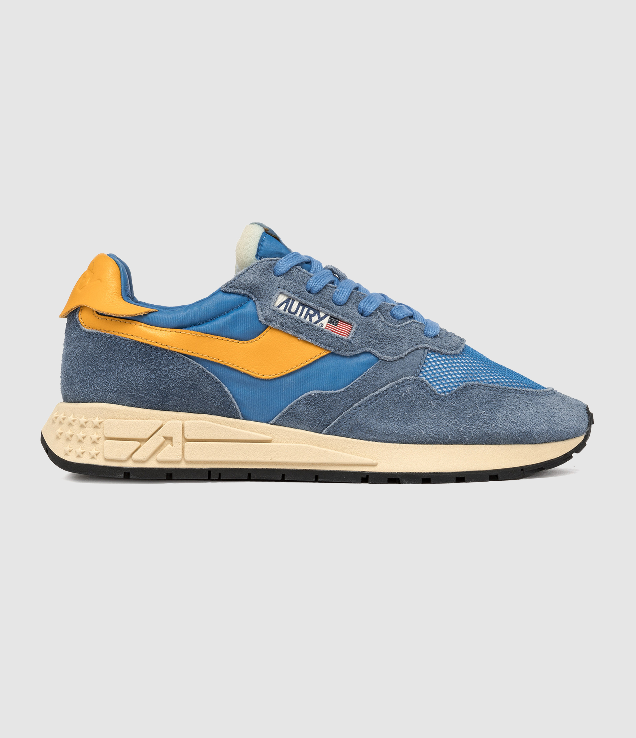 Reelwind Suede and Nylon Trainers – Blue, Orange