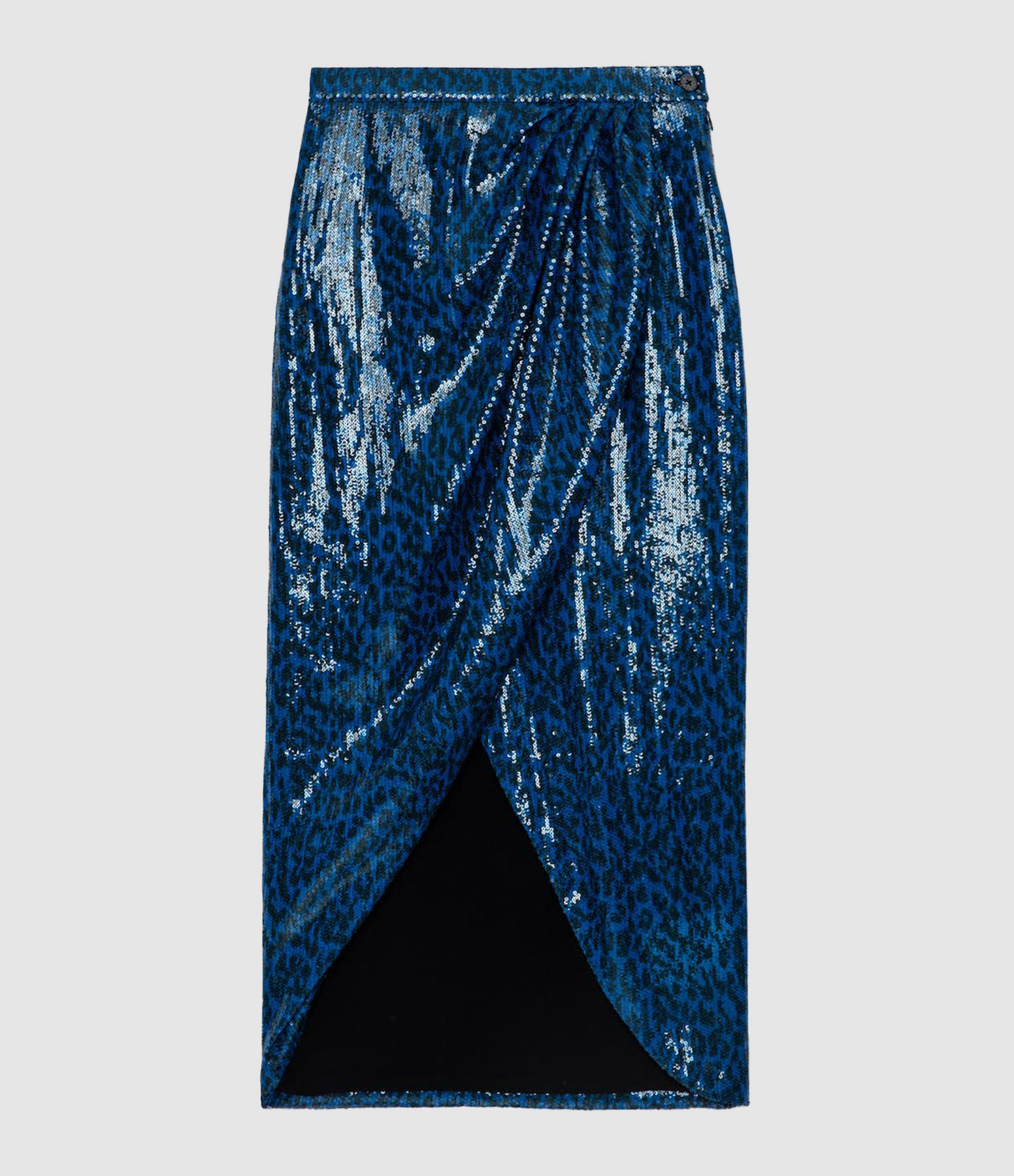 Jamelia Long Skirt with Sequins in Azure Blue