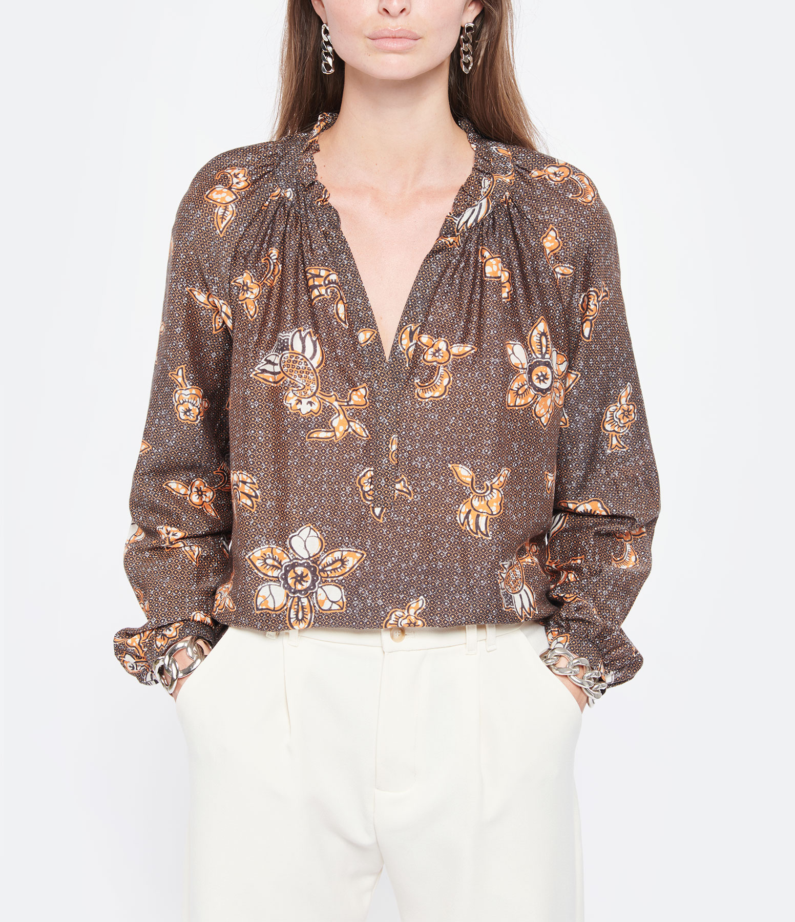 Blair Blouse in Marigold Print