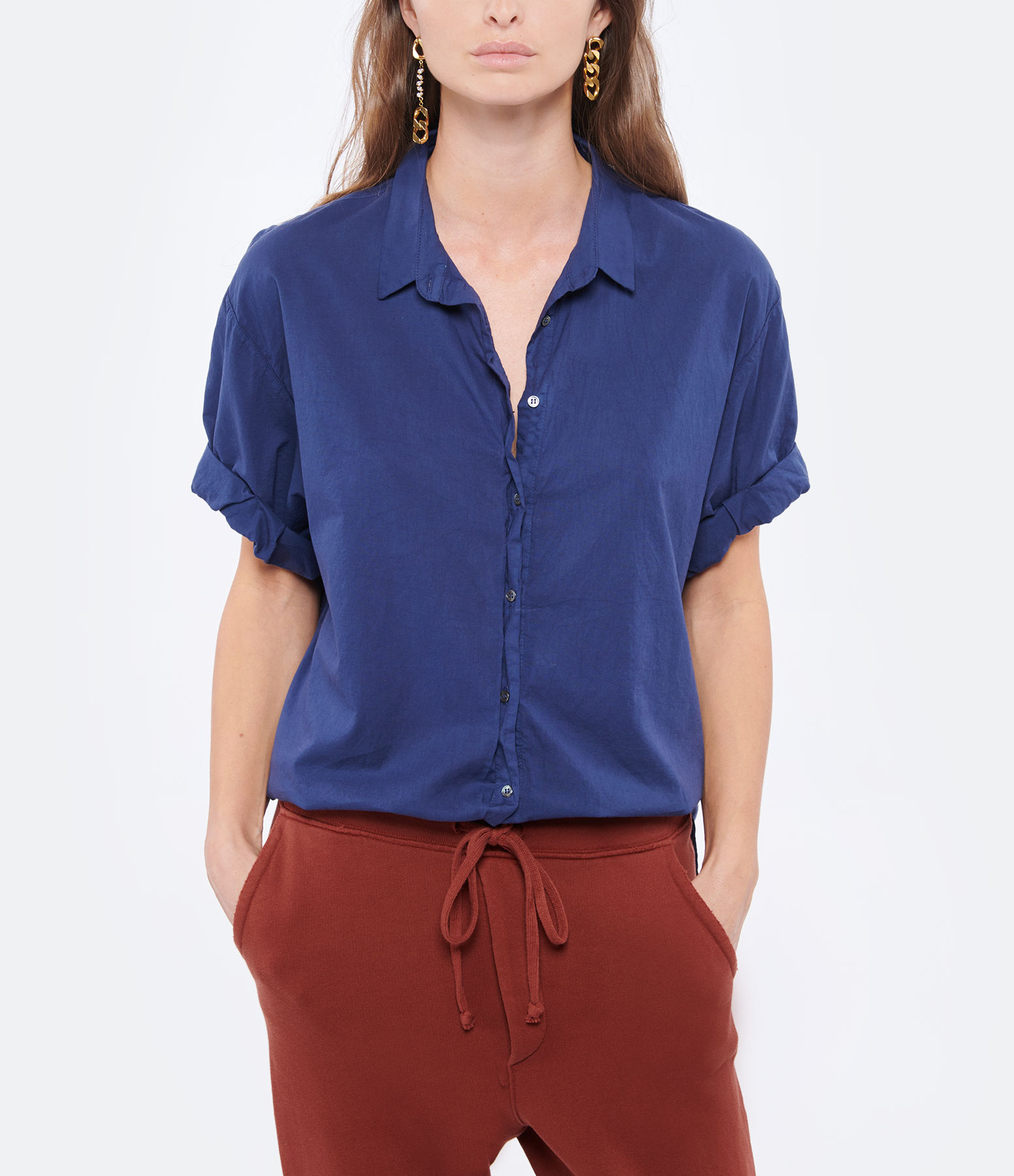 Channing Navy Cotton Shirt
