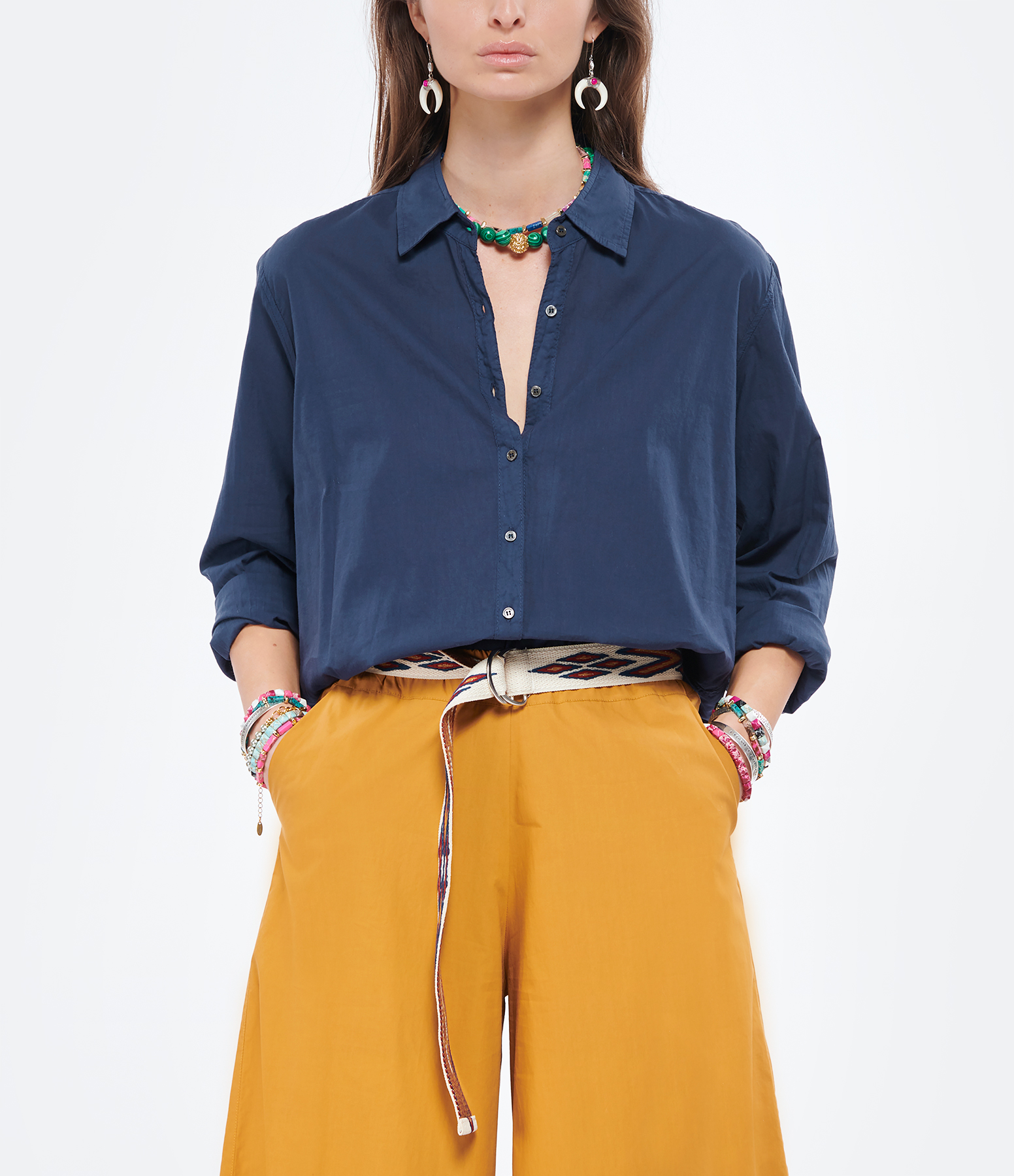 Navy Blue Fine Cotton Shirt