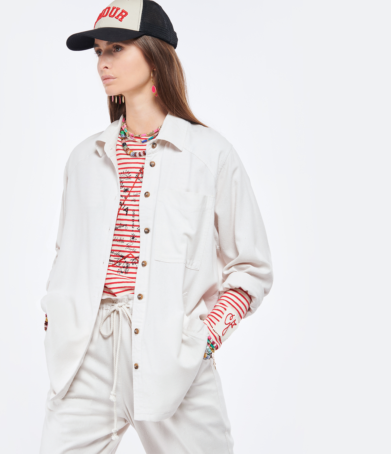 Travis Ivory Silk Shirt