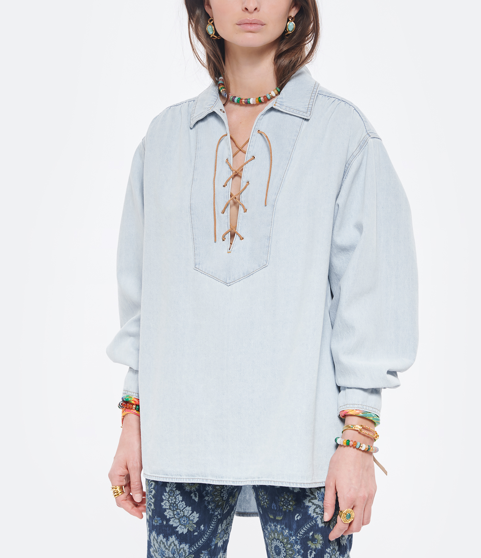 Cooper Blue Cotton Blouse
