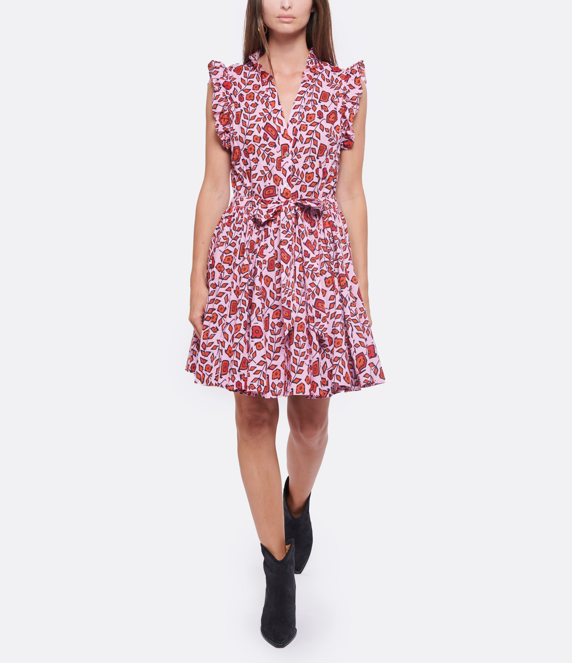 Leana Dress, Positano Pink Print