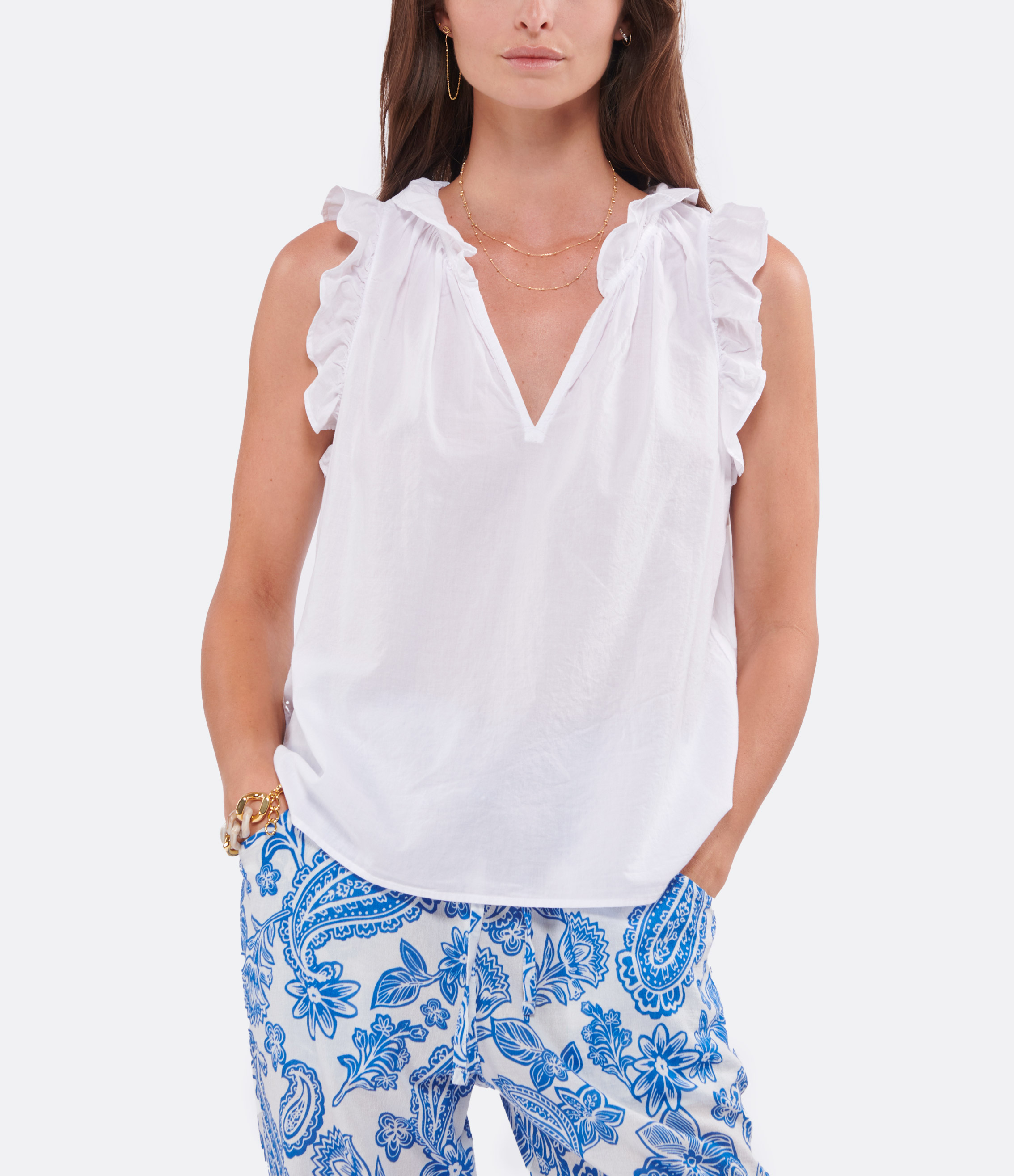 White Cotton Bex Top