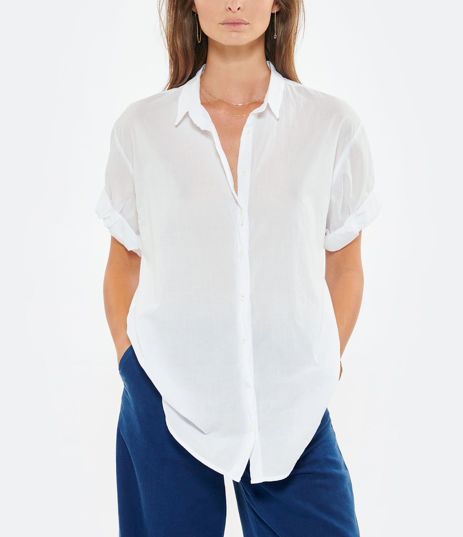 Channing White Cotton Shirt