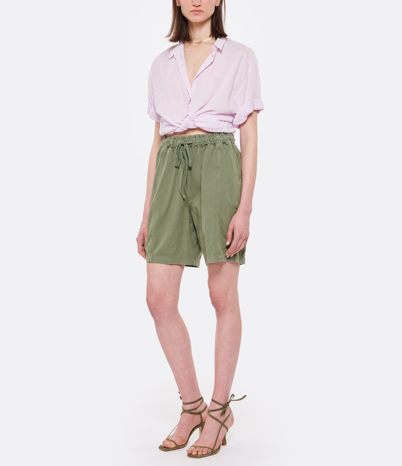 Wyatt Cotton Shorts in Fern Green