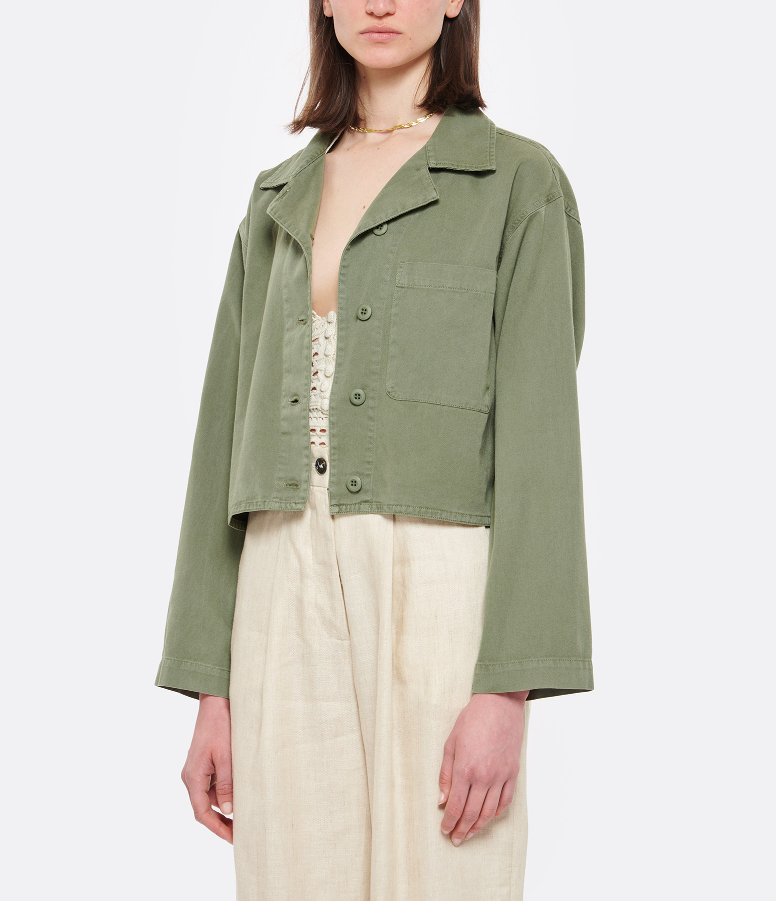 Haven Cotton Jacket in Fern Green