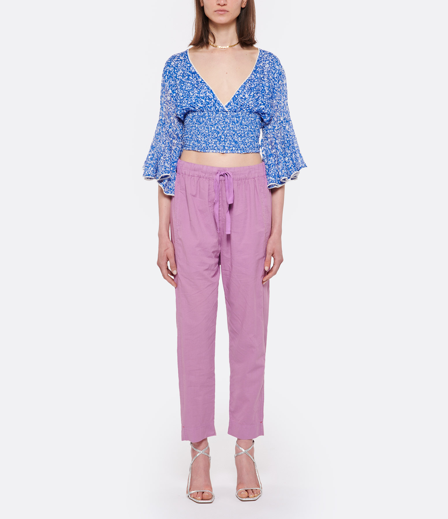 Draper Villa Plum Cotton Trousers