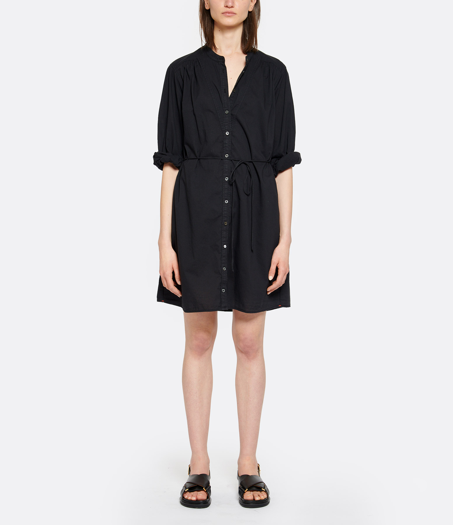 Winnie Short Cotton Dress – Black