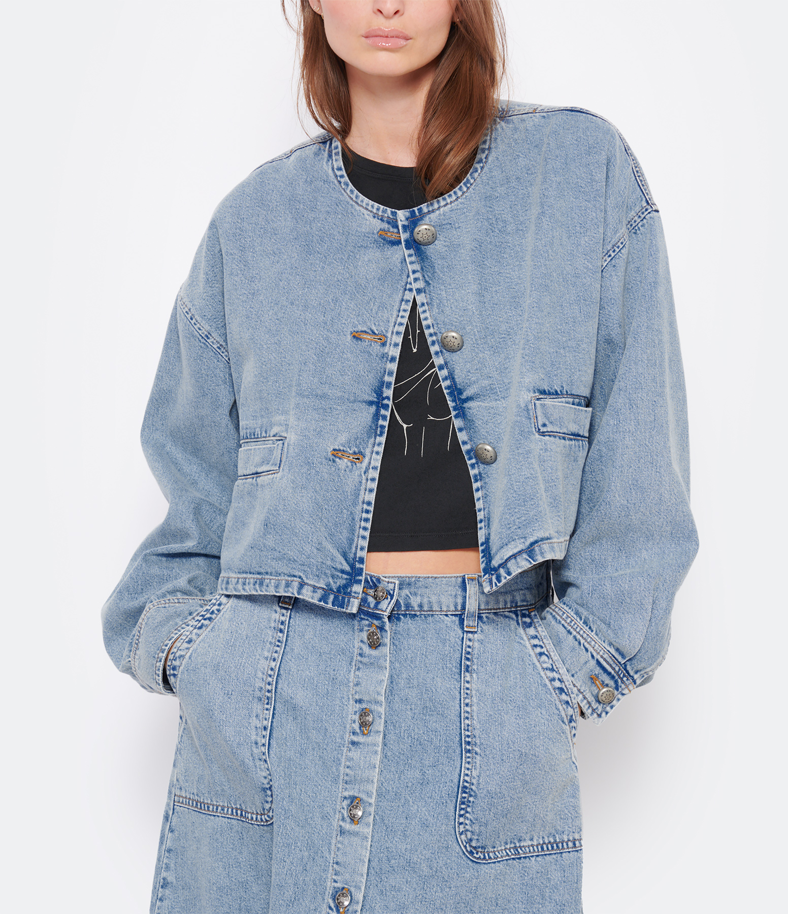 Jay Blue Cotton Denim Paley Jacket