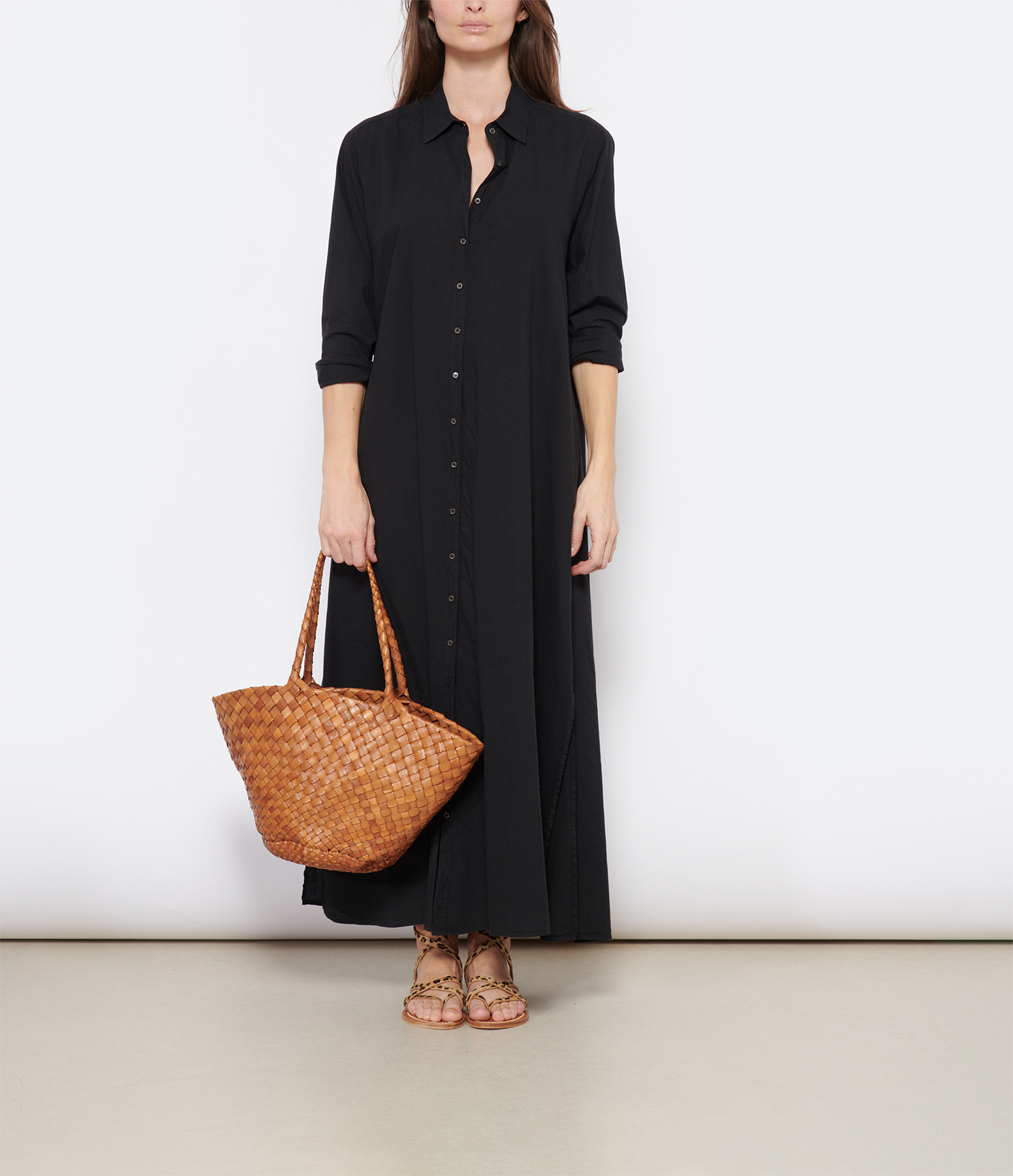 Boden Black Cotton Maxi Dress