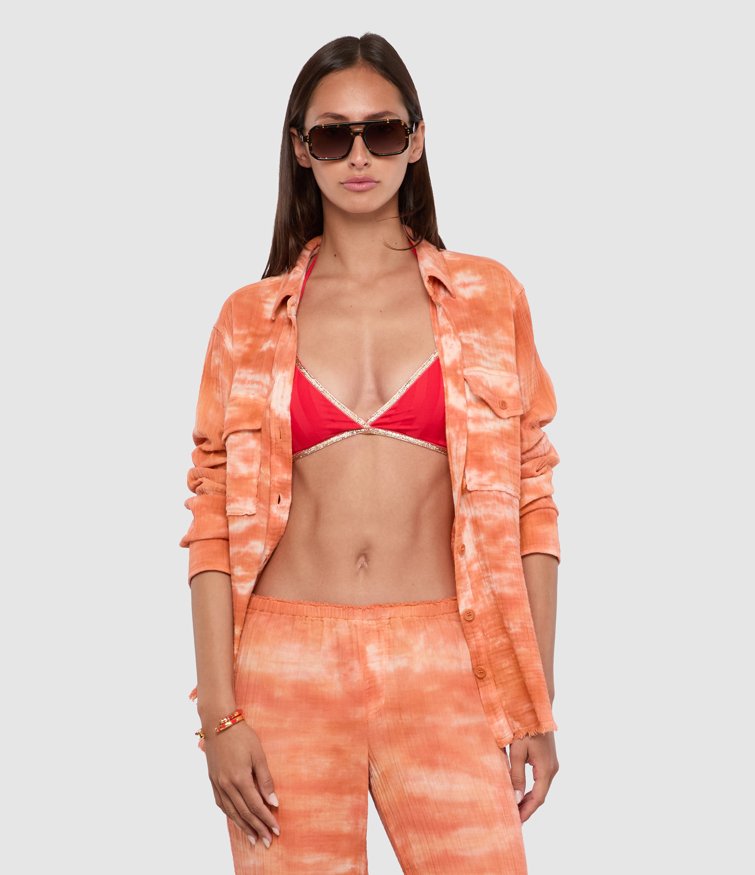 Carol Sunset Orange Shirt, Lea Capsule Collection