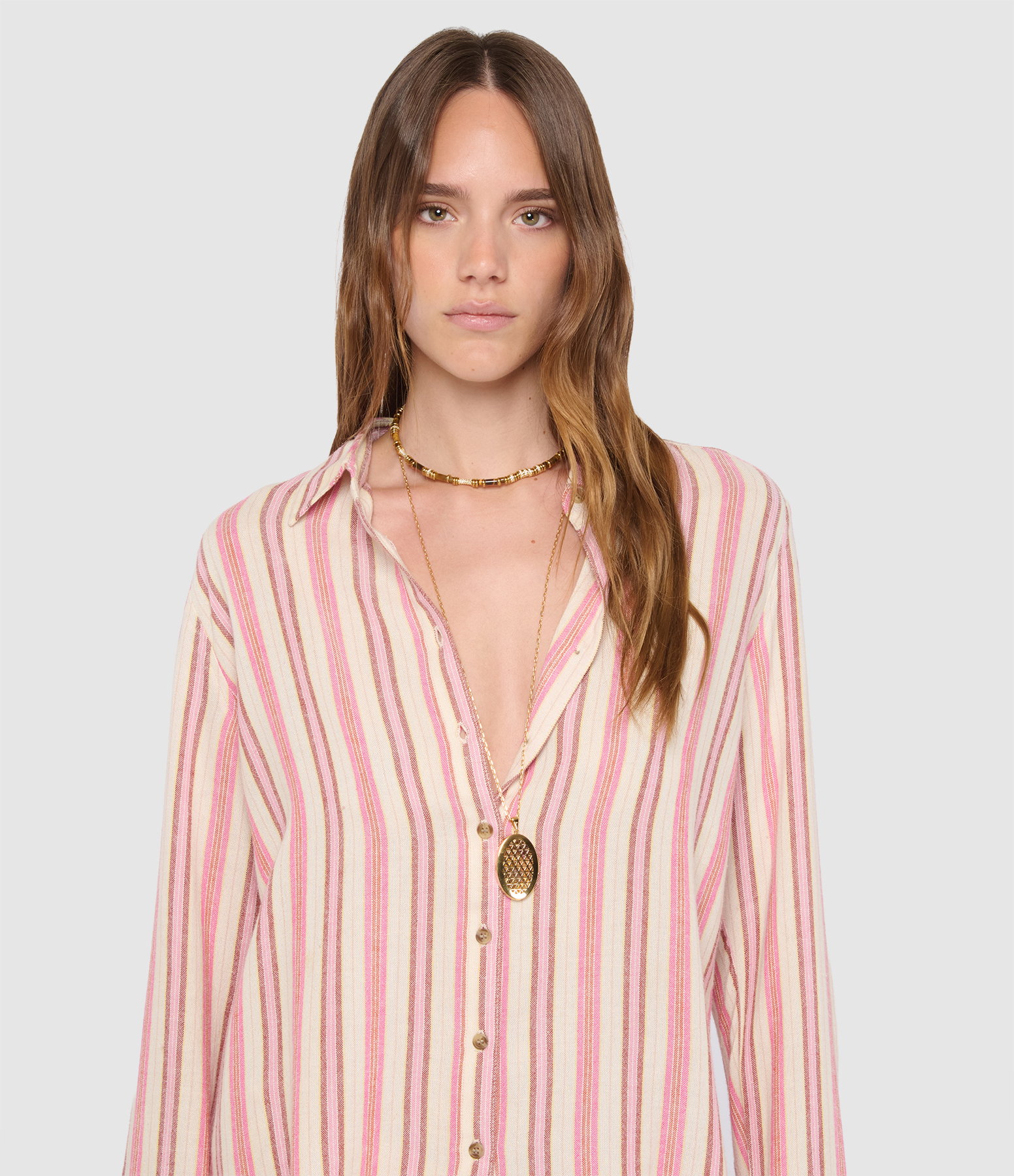 Bowie Dusty Pink Stripe Shirt